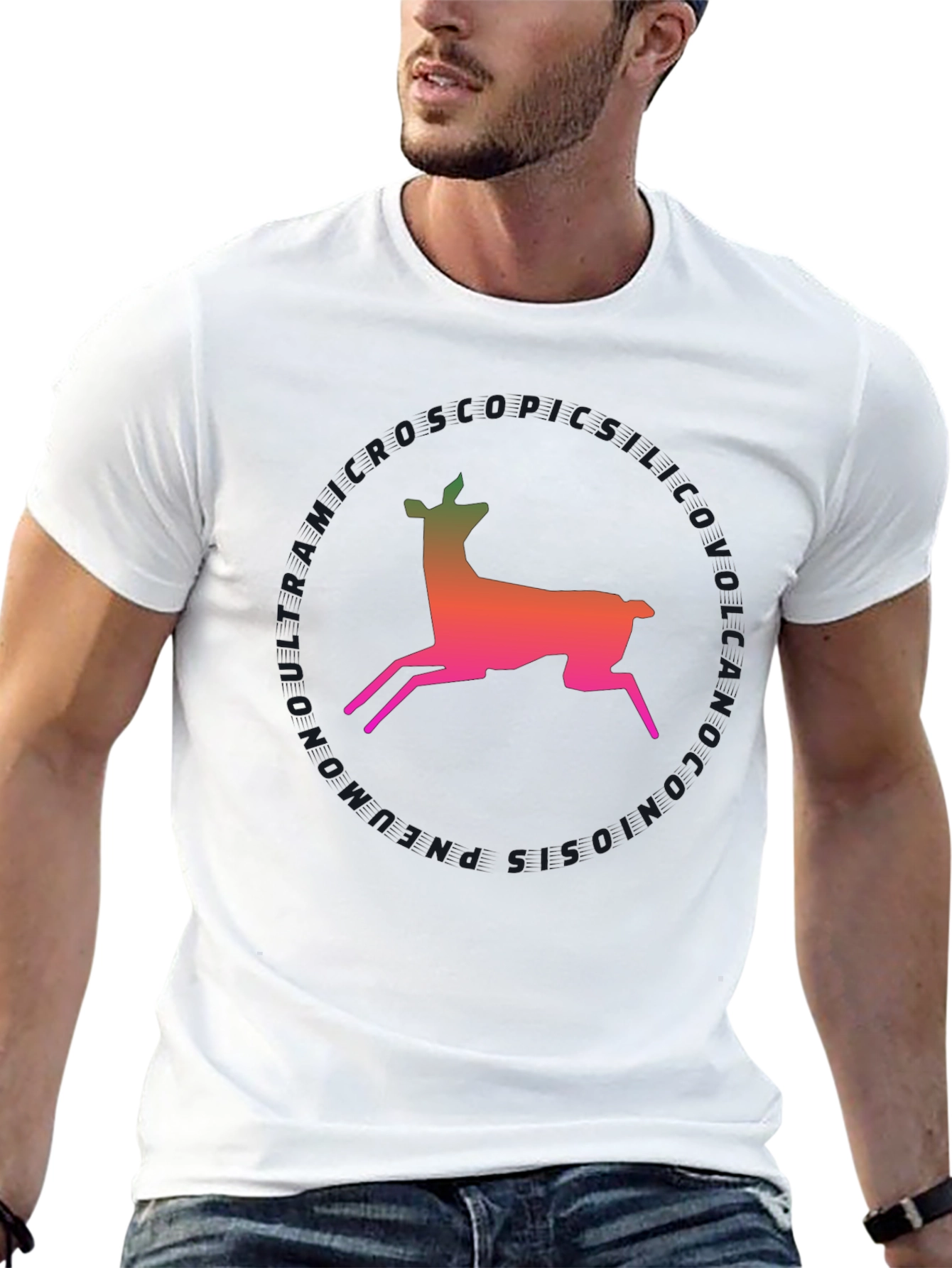 Deer Silhouette T-Shirt - Gradient Design