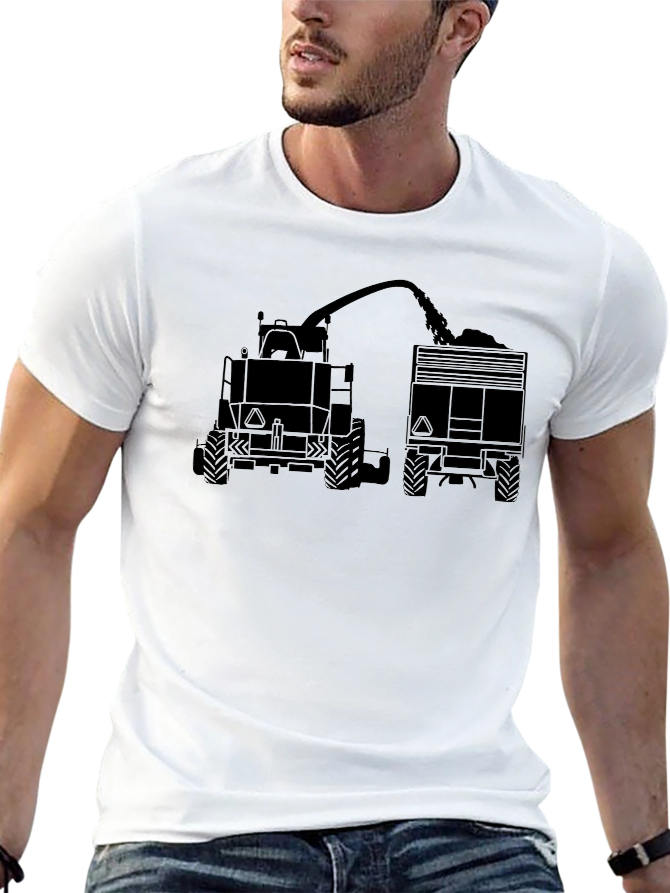 Black Tractor Tee: Farm Life Graphic T-Shirt