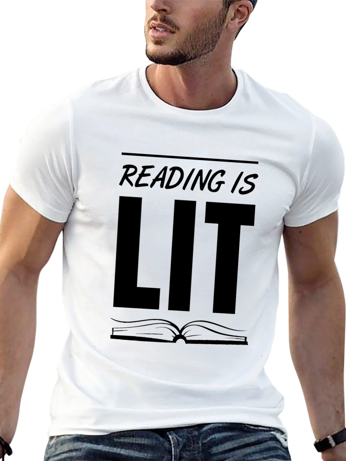 Reading is LIT Black Graphic T-Shirt
