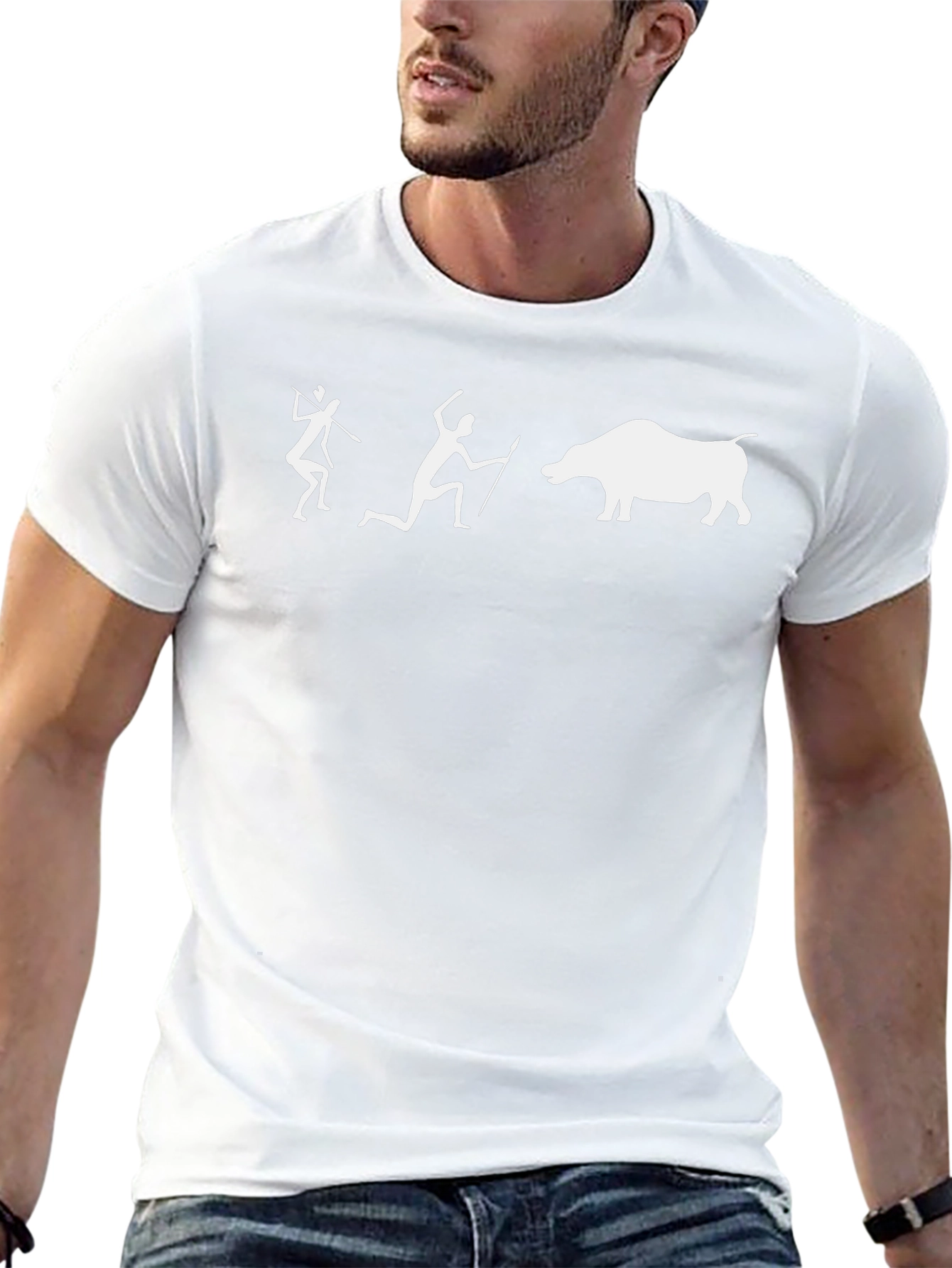 Caveman Hunting T-Shirt - Novelty Graphic Tee
