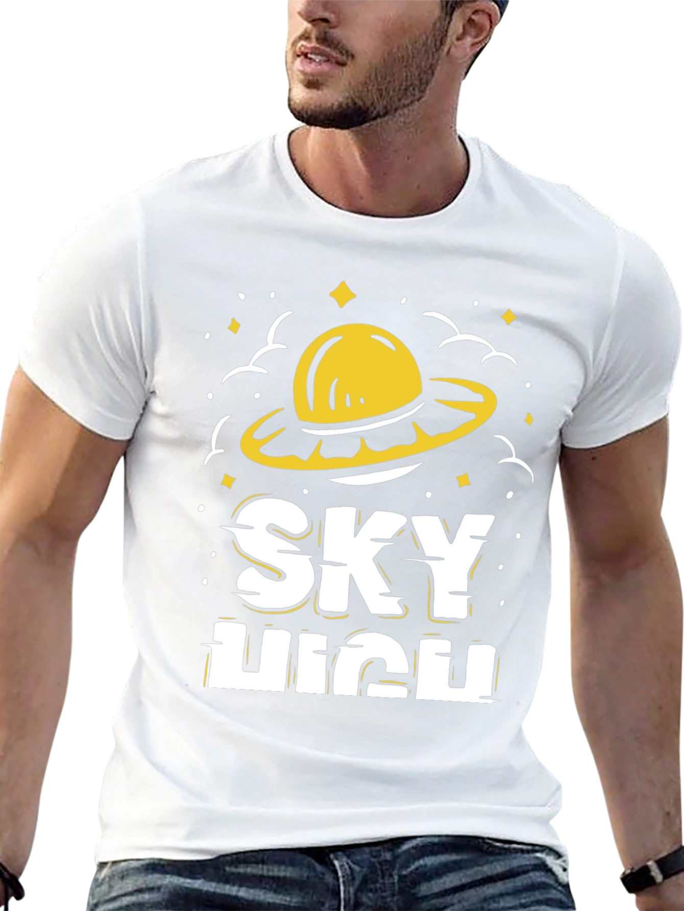 Sky High Graphic Tee - Funky UFO Design