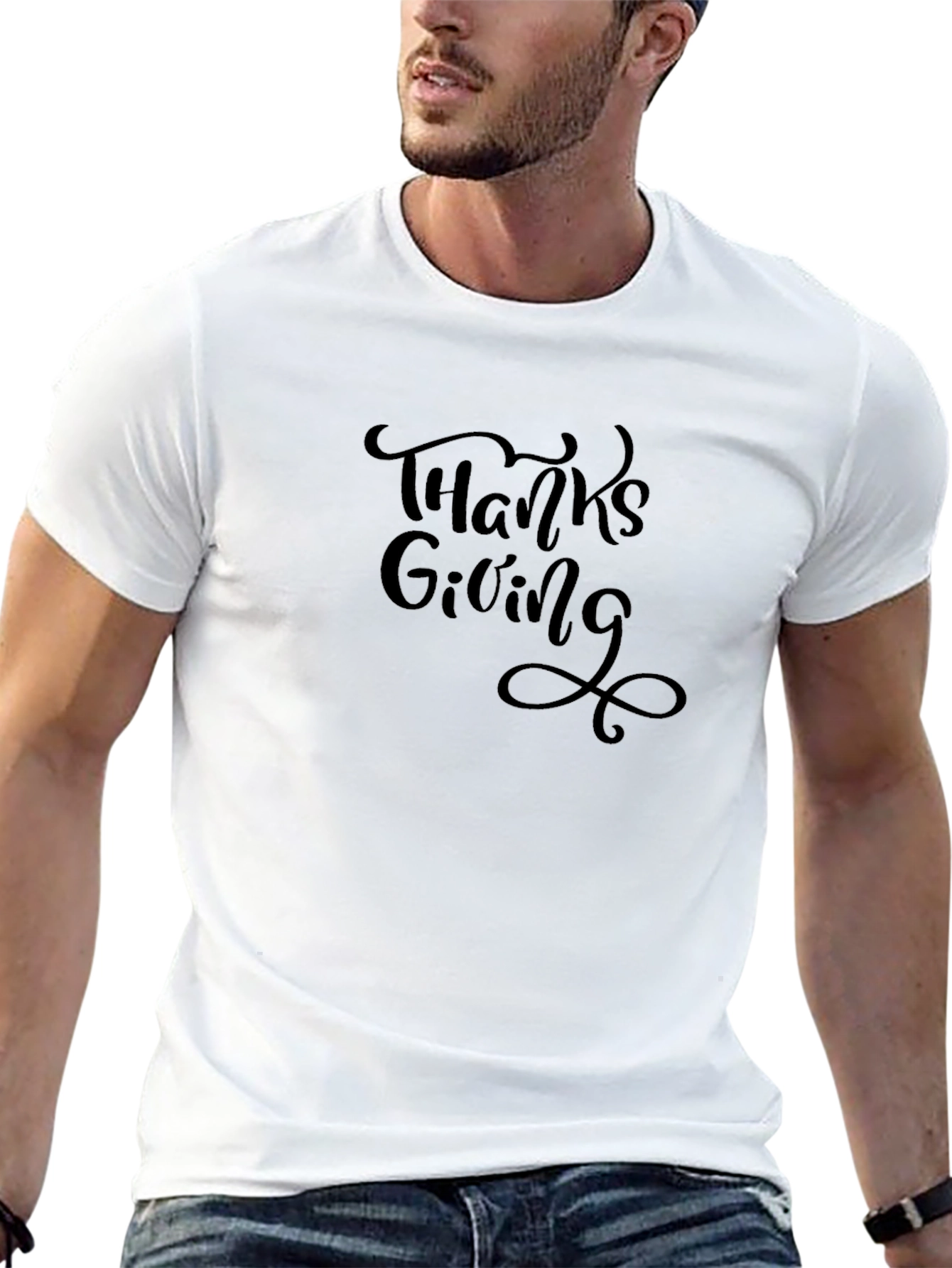 Thanksgiving Graphic Black T-Shirt