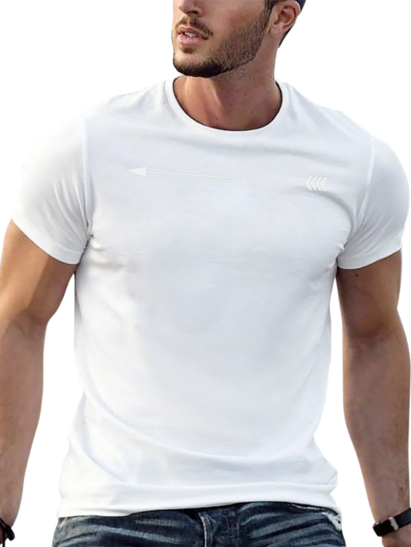 Minimalist Arrow T-Shirt - Modern Black Tee
