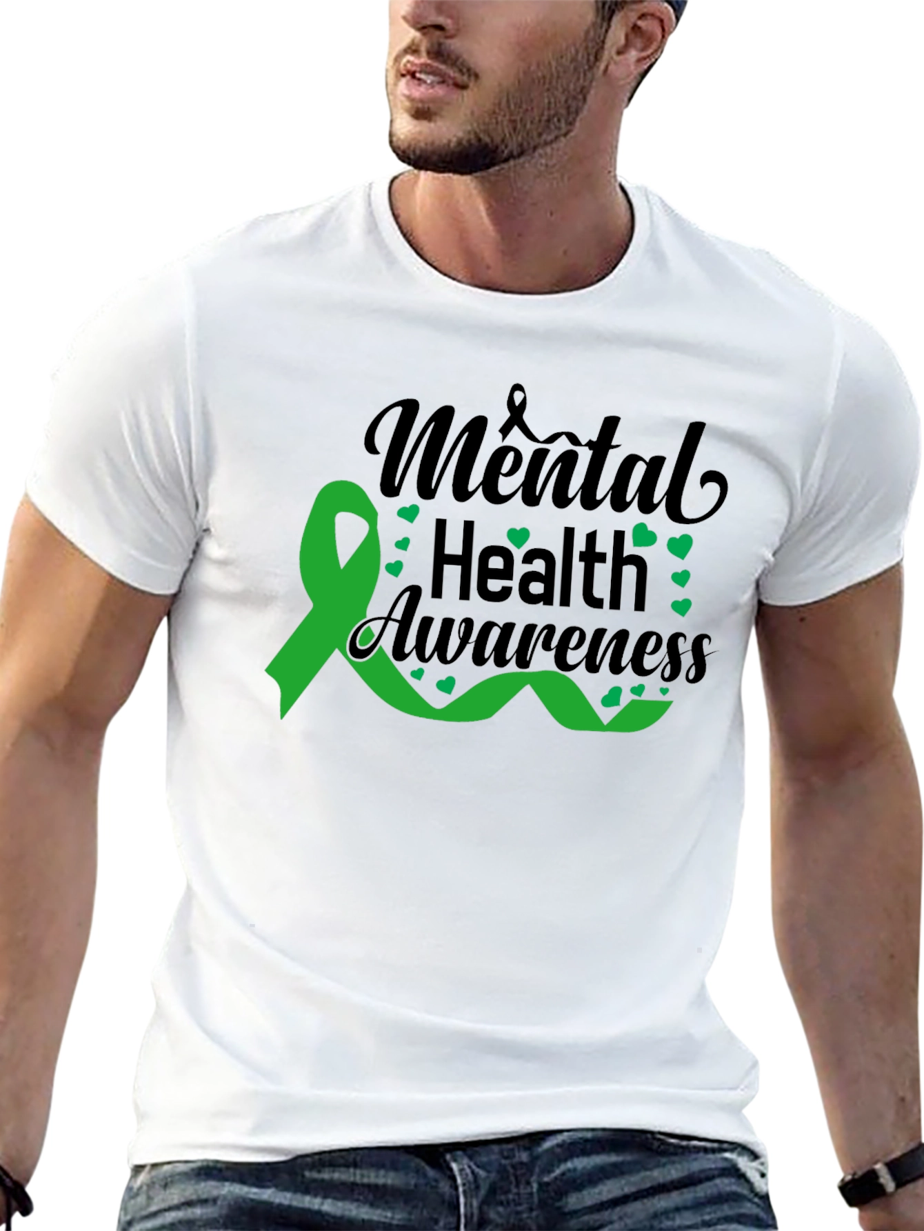 Mental Health Awareness Ribbon Graphic T-Shirt