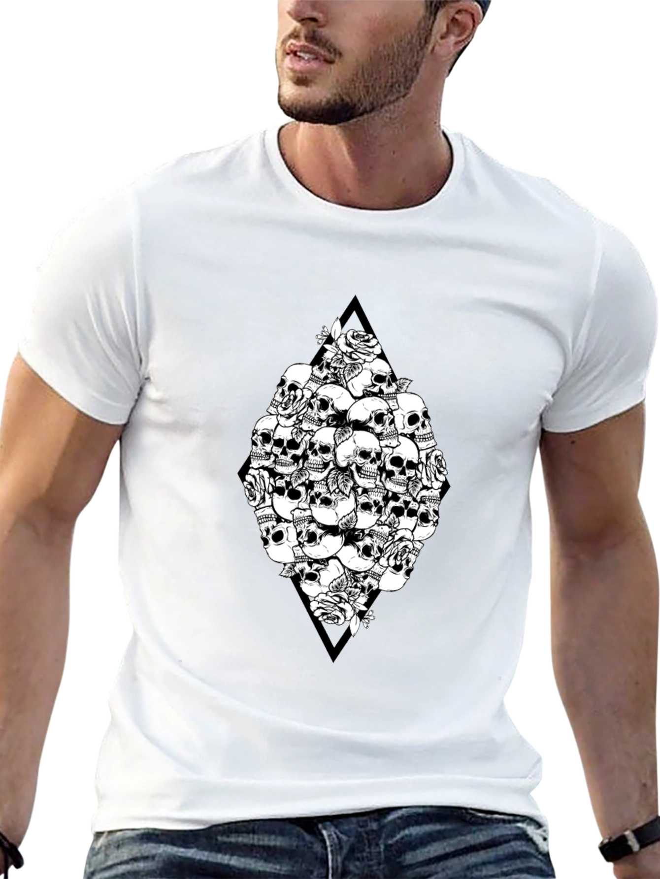 Skull & Rose Graphic Black T-Shirt