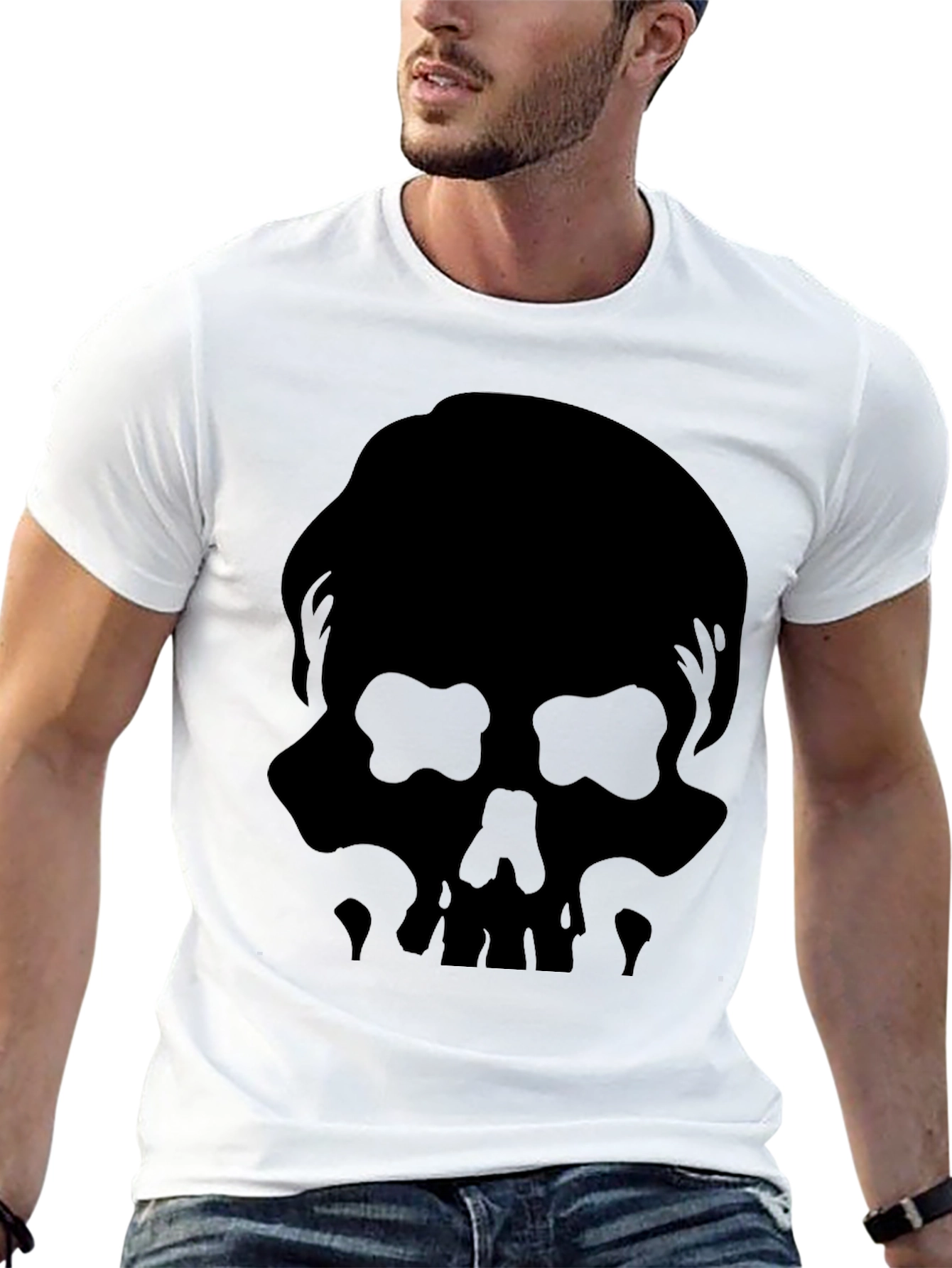 Skull Silhouette Graphic Tee - Mens