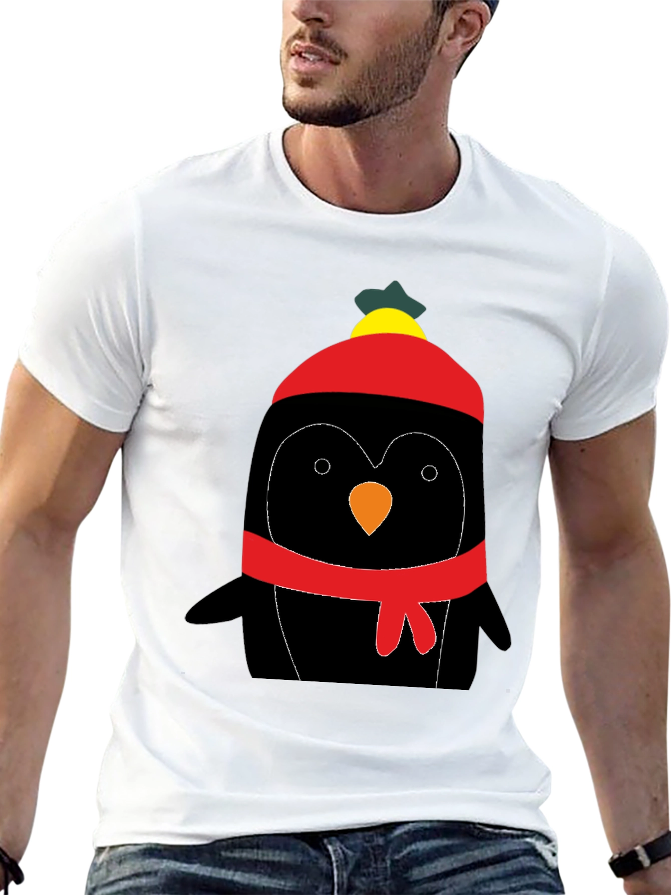Cute Penguin Winter Hat Graphic Tee