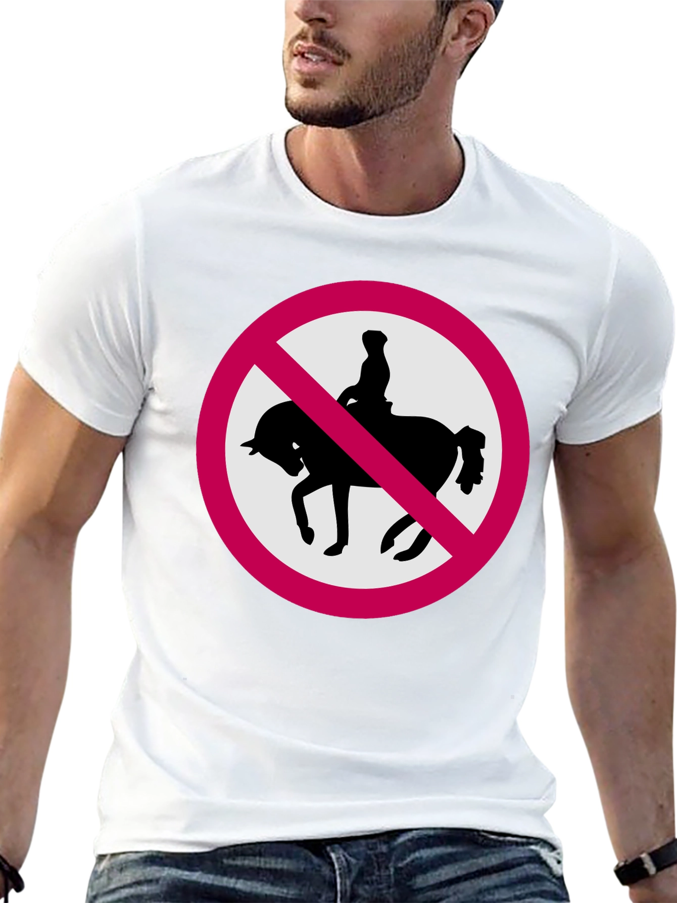 No Horse Riding Black T-Shirt