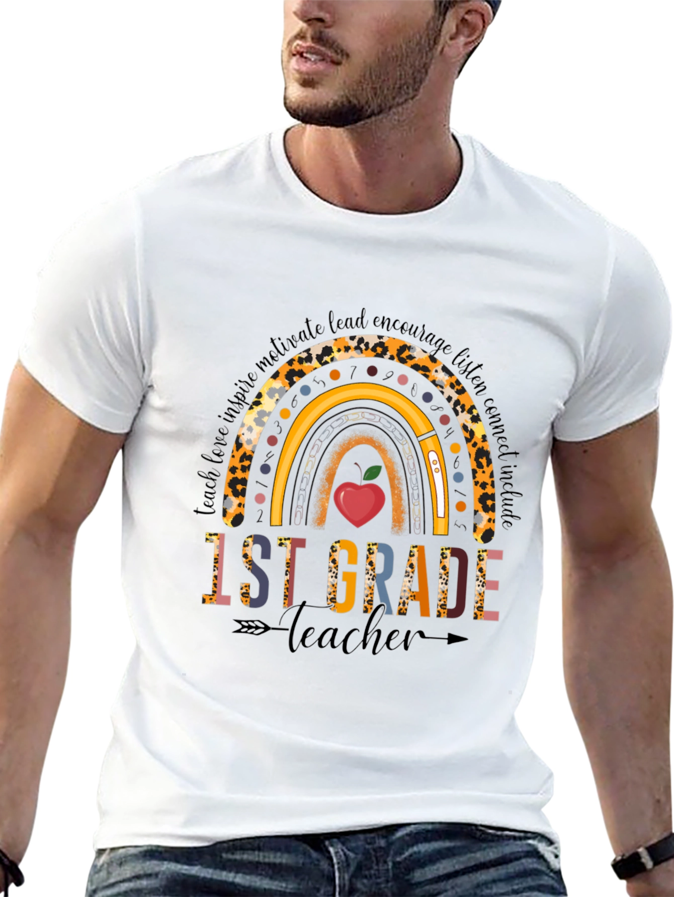 1st Grade Teacher Rainbow T-Shirt