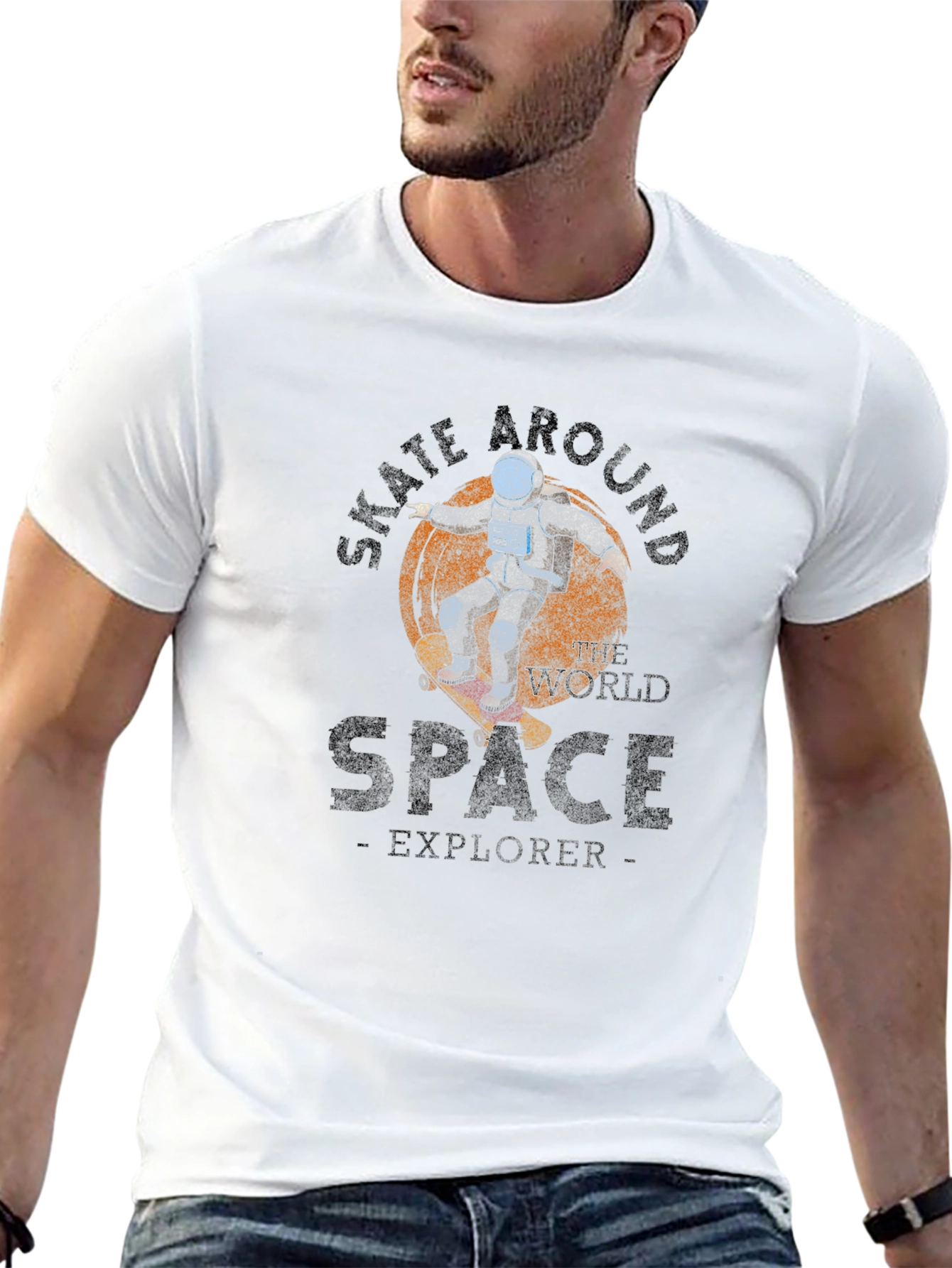 Skate Around Space Explorer T-Shirt - Unique Design