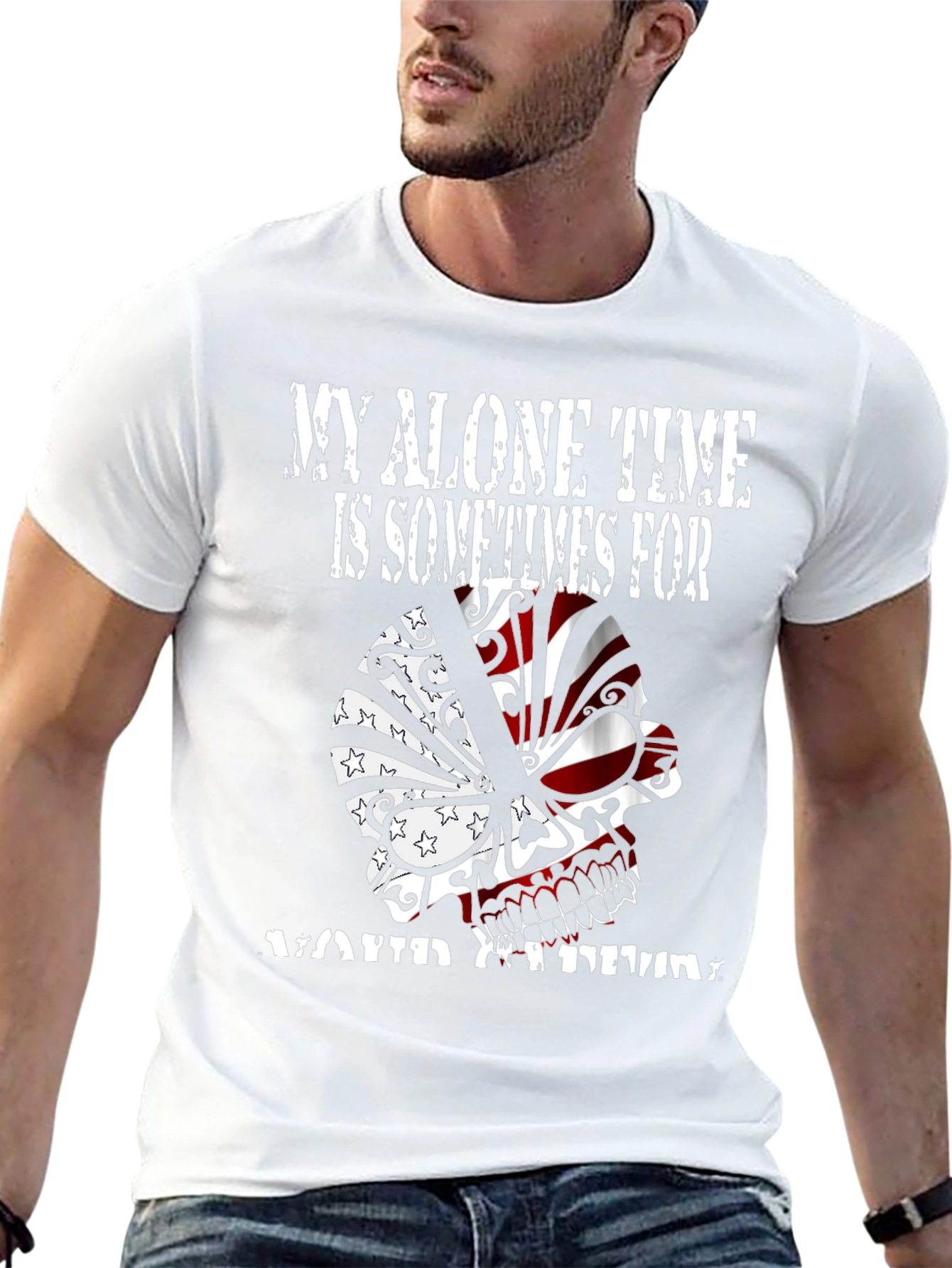 Skull Graphic Tee: My Alone Time