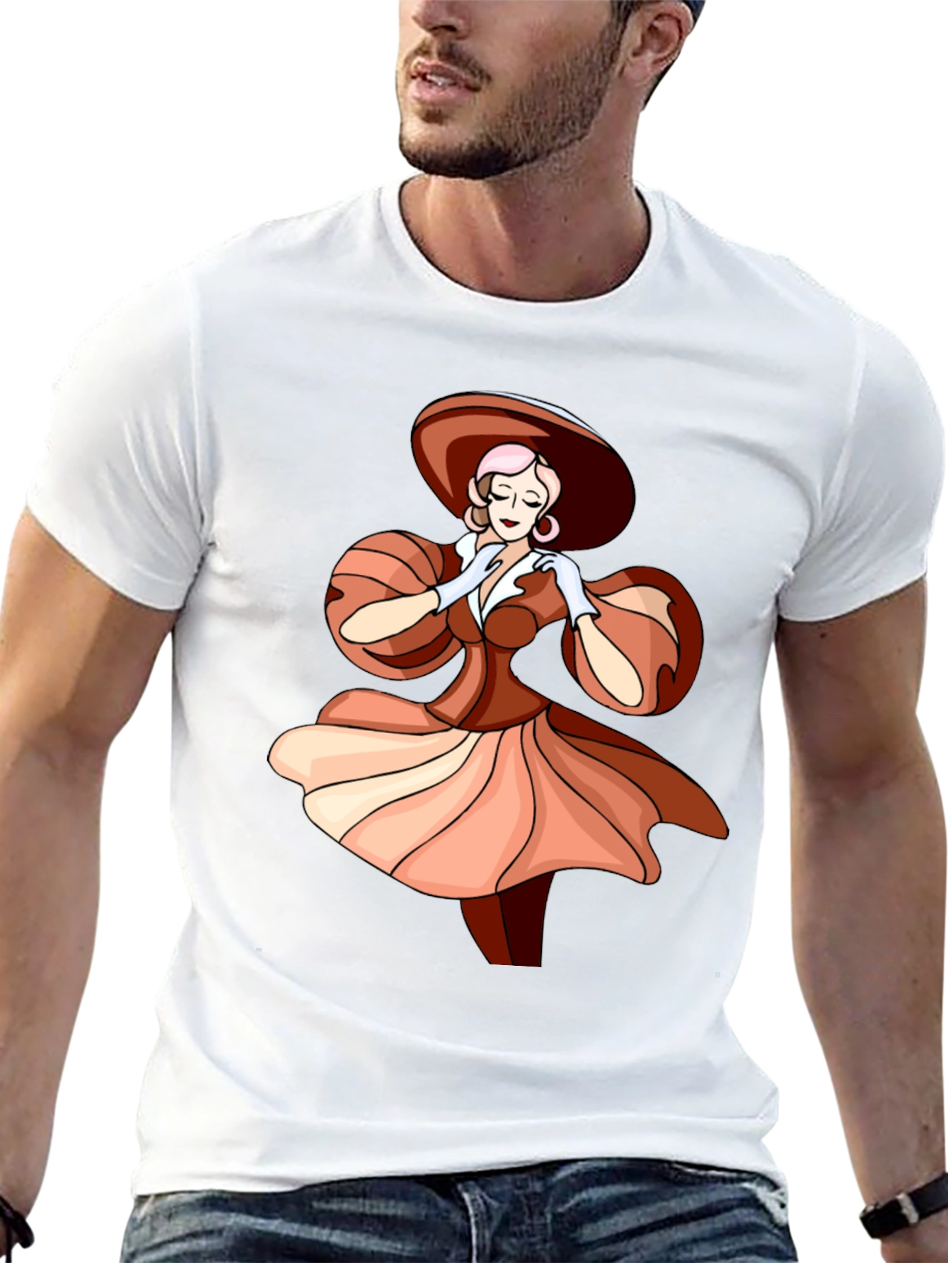 Elegant Woman Graphic Tee - Stylish Fashion T-Shirt