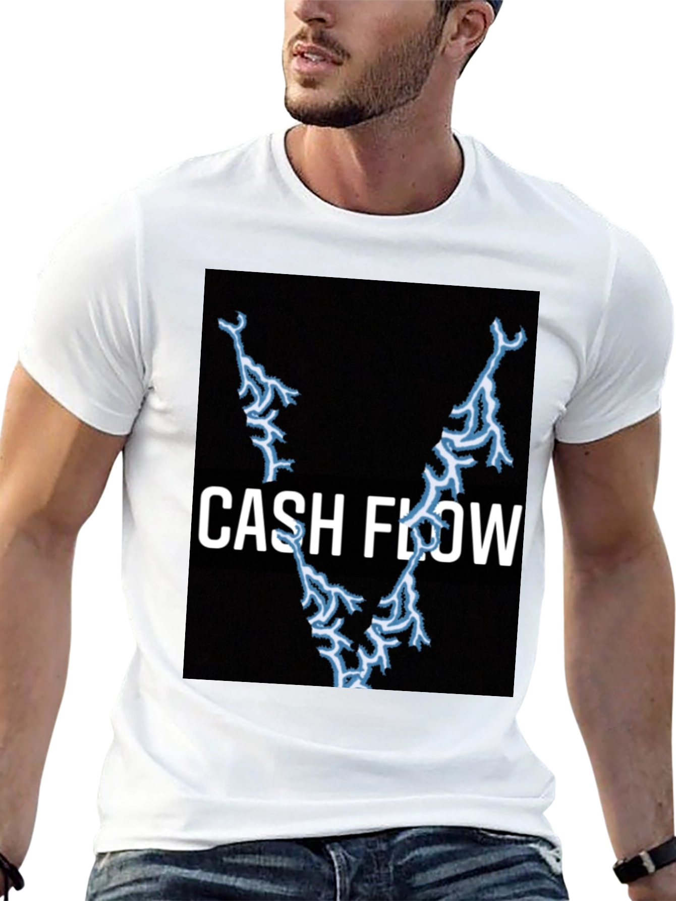 Cash Flow Lightning Bolt Black T-Shirt