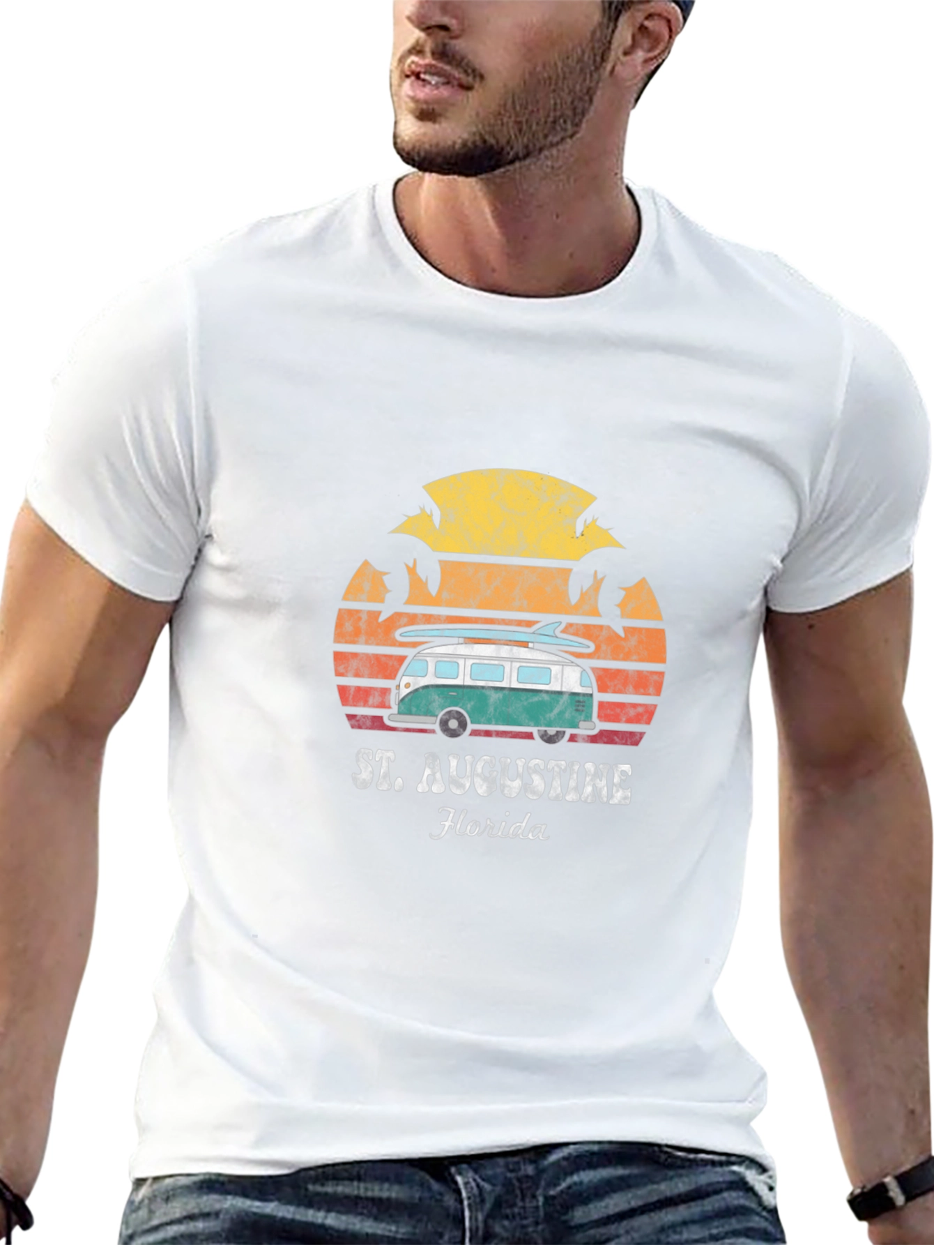 St. Augustine Florida Retro Van Surf T-Shirt