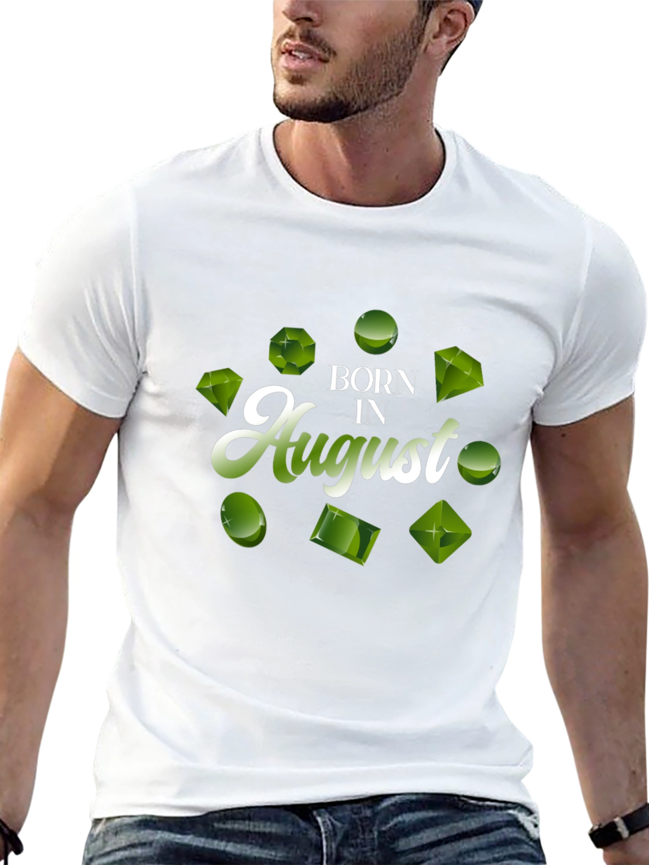 Born in August Peridot Gemstone T-Shirt