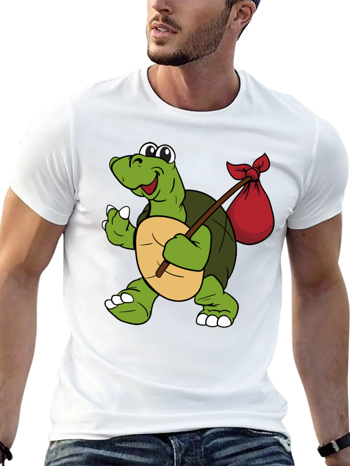 Turtle with Sack Black T-Shirt