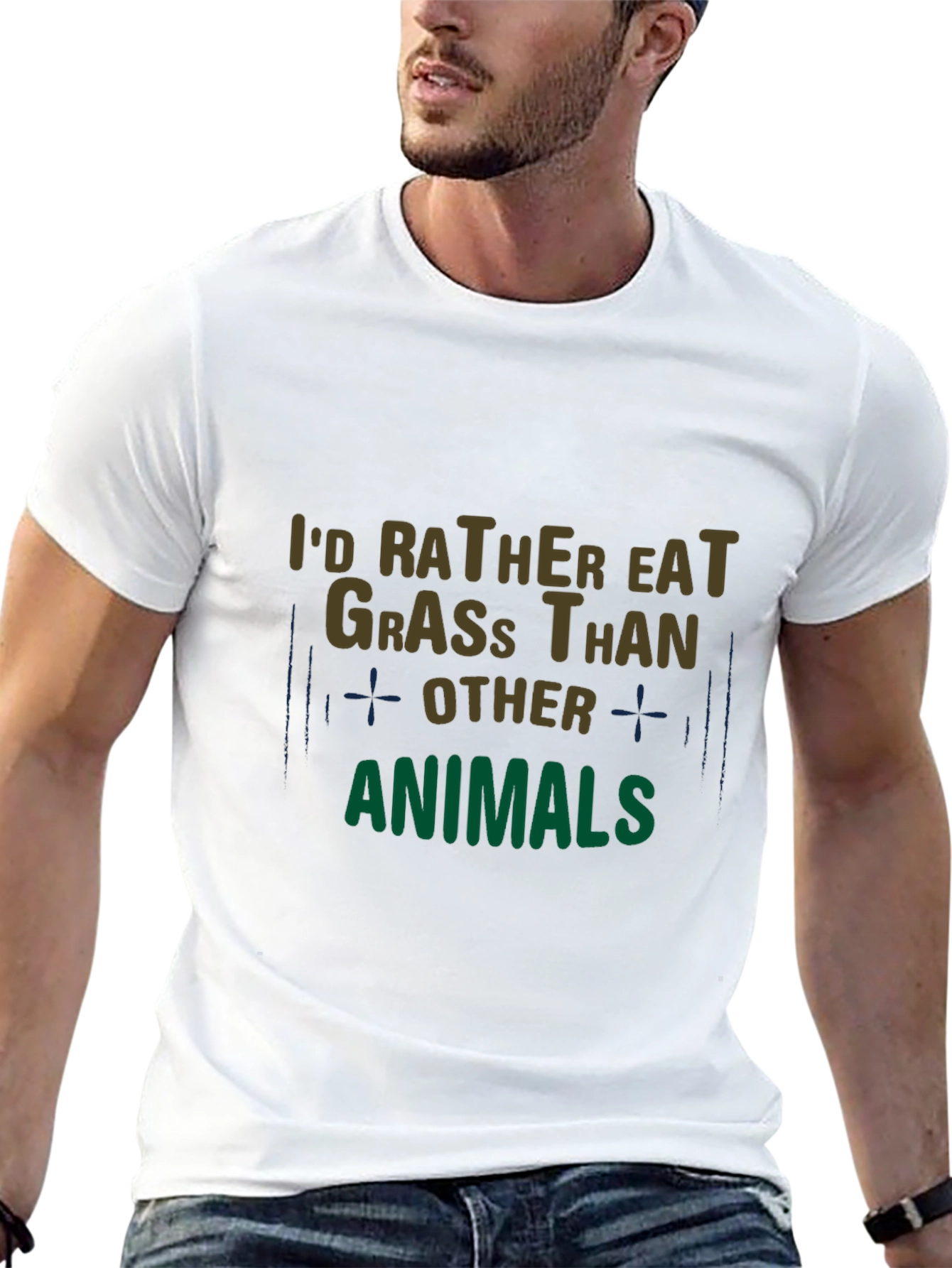 Id Rather Eat Grass T-Shirt - Vegan Statement Tee