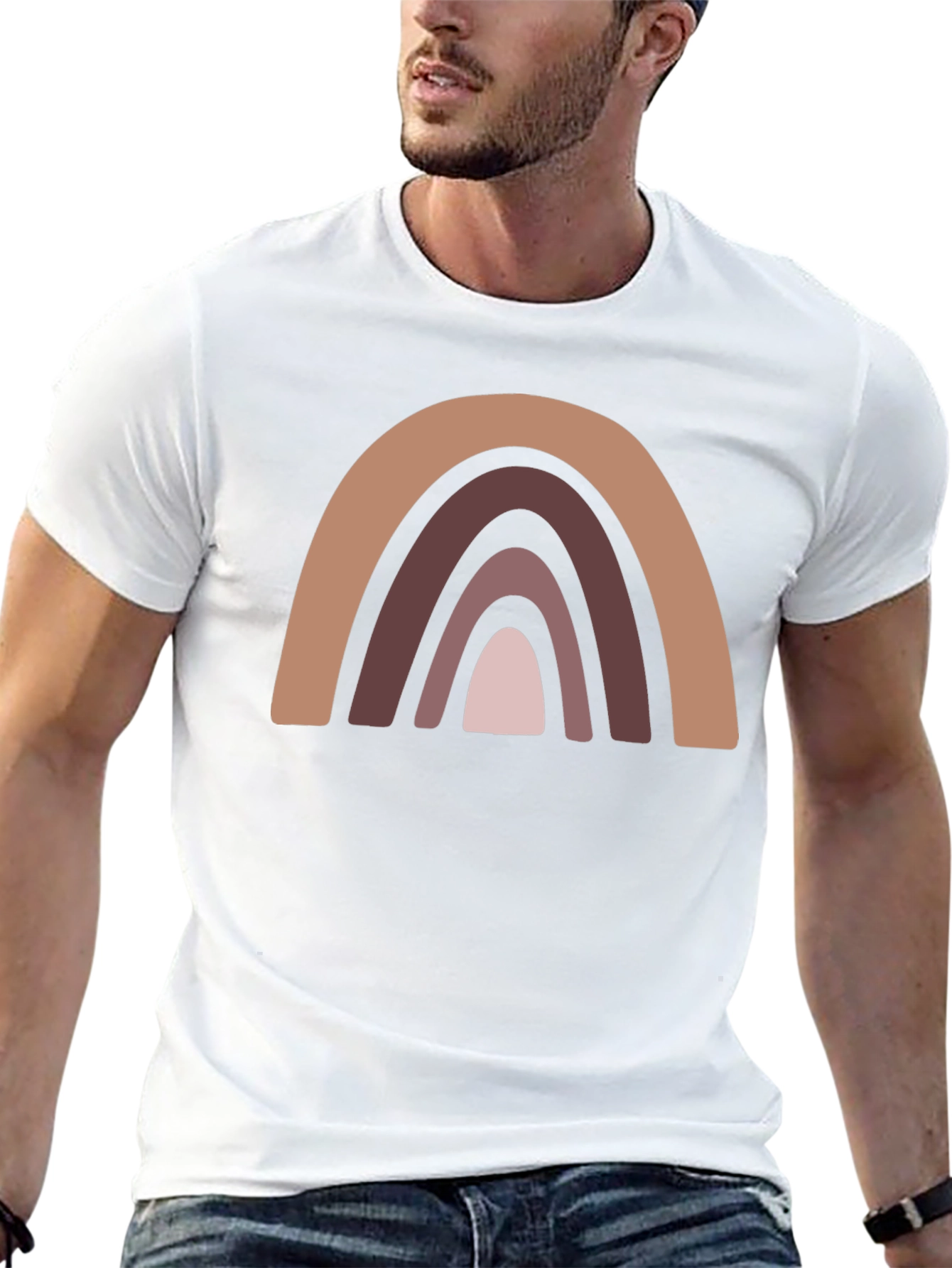 Neutral Rainbow Graphic Tee - Unisex