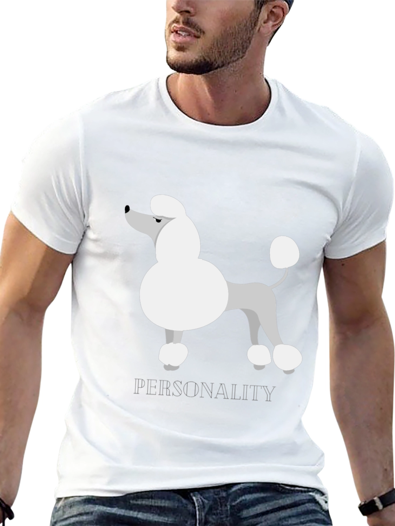 Poodle Personality T-Shirt - Black Cotton Tee