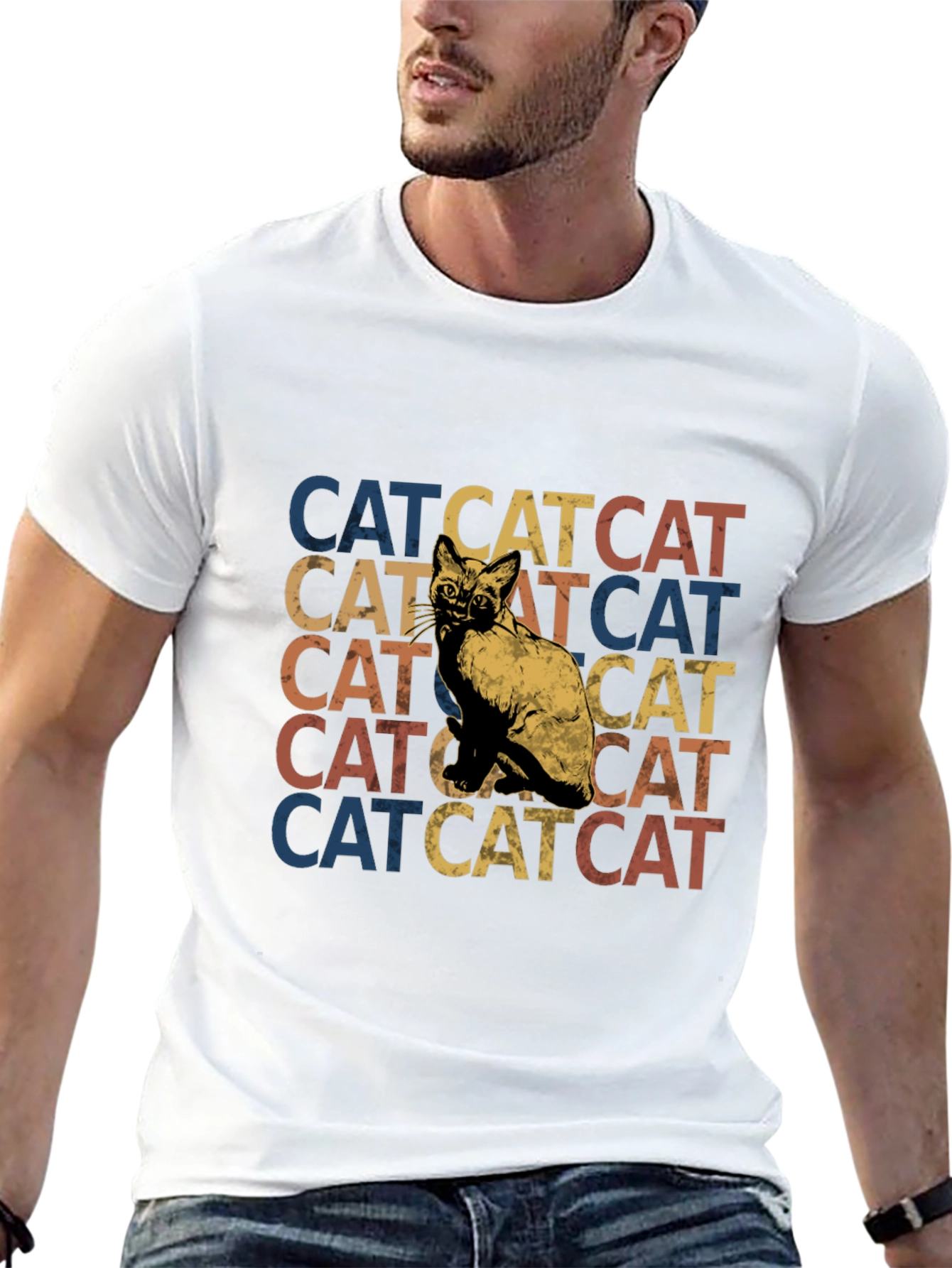 Retro Cat Stack T-Shirt