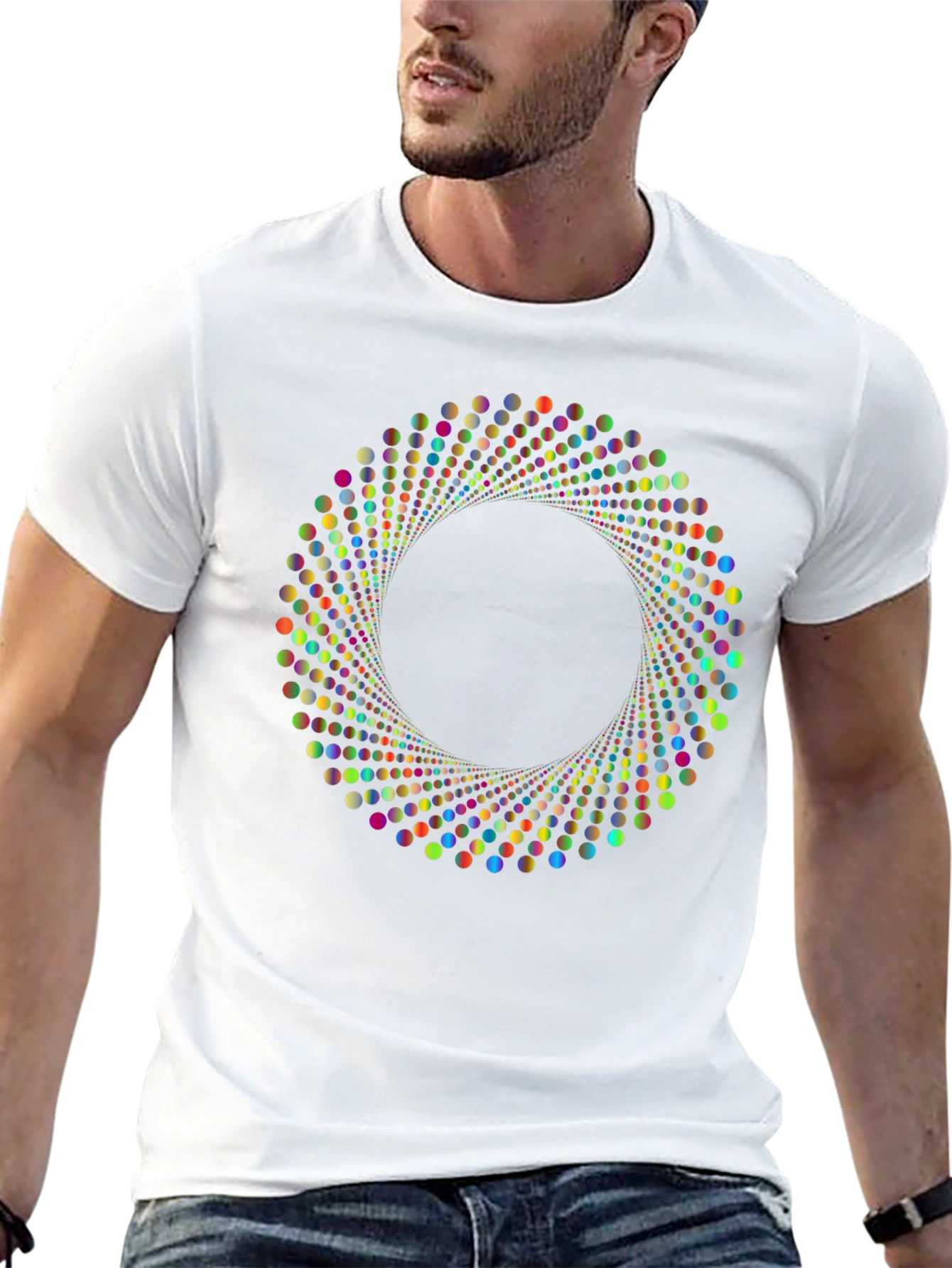 Vortex Dots Graphic T-Shirt - Modern Design