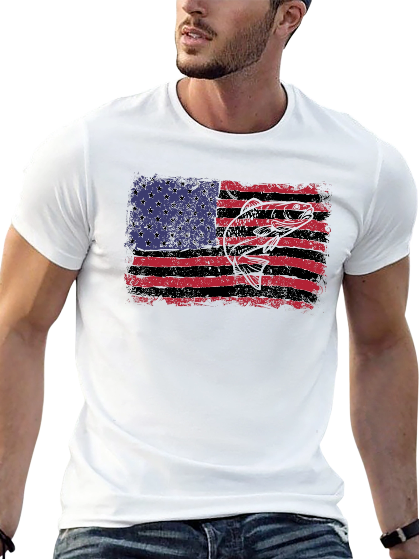 American Flag Bass Graphic Tee