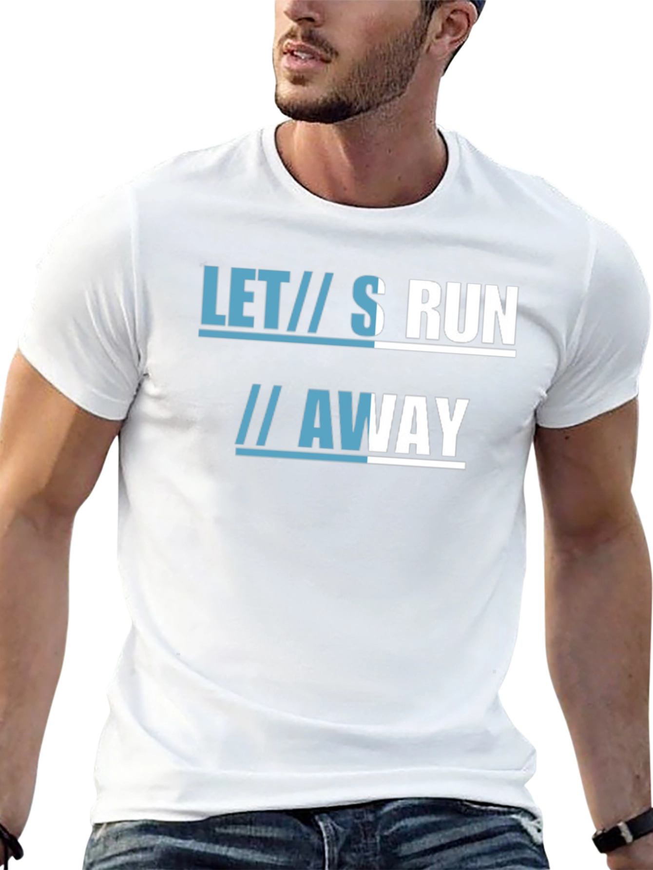 Lets Run Away Graphic Tee - Black Cotton T-Shirt
