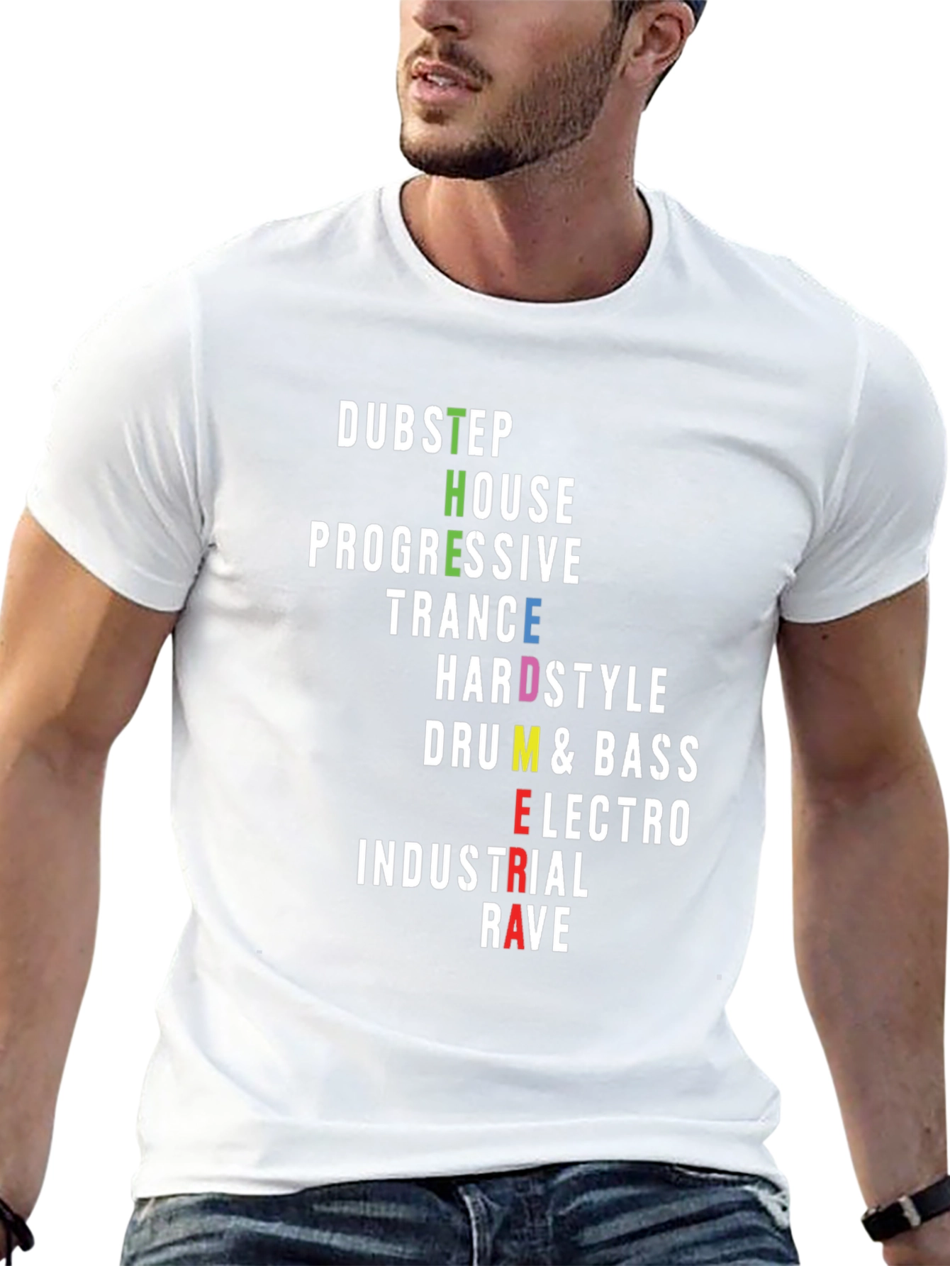 EDM Music Genres Graphic T-Shirt - Raver Style Tee