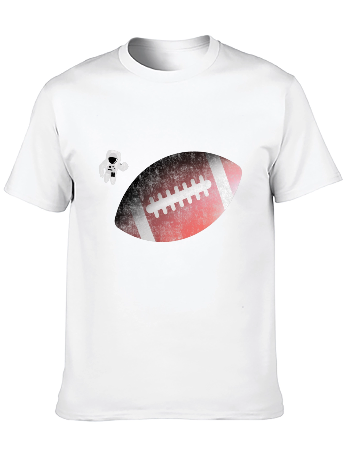 Football in Space T-Shirt - Astronaut Graphic Tee
