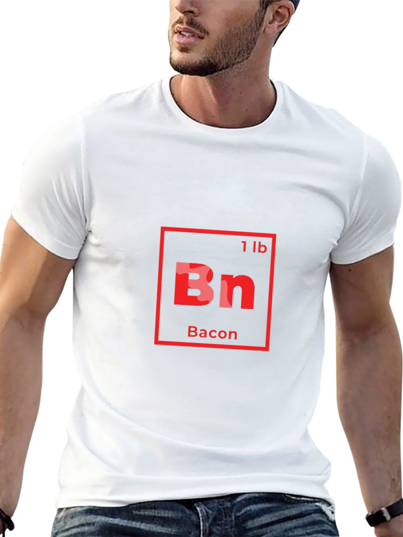 Bacon Periodic Table Style Mens Black T-Shirt