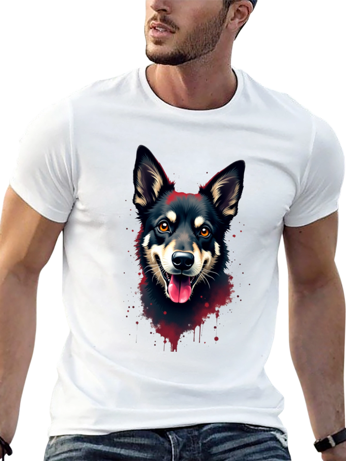 Dog Breed T-Shirt - Vivid Ink Splash Design