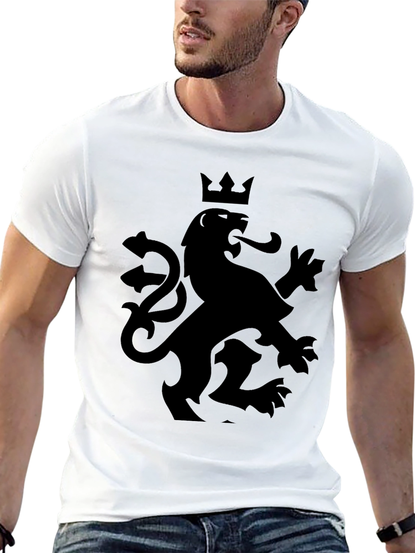 Crowned Lion Graphic Tee - Black