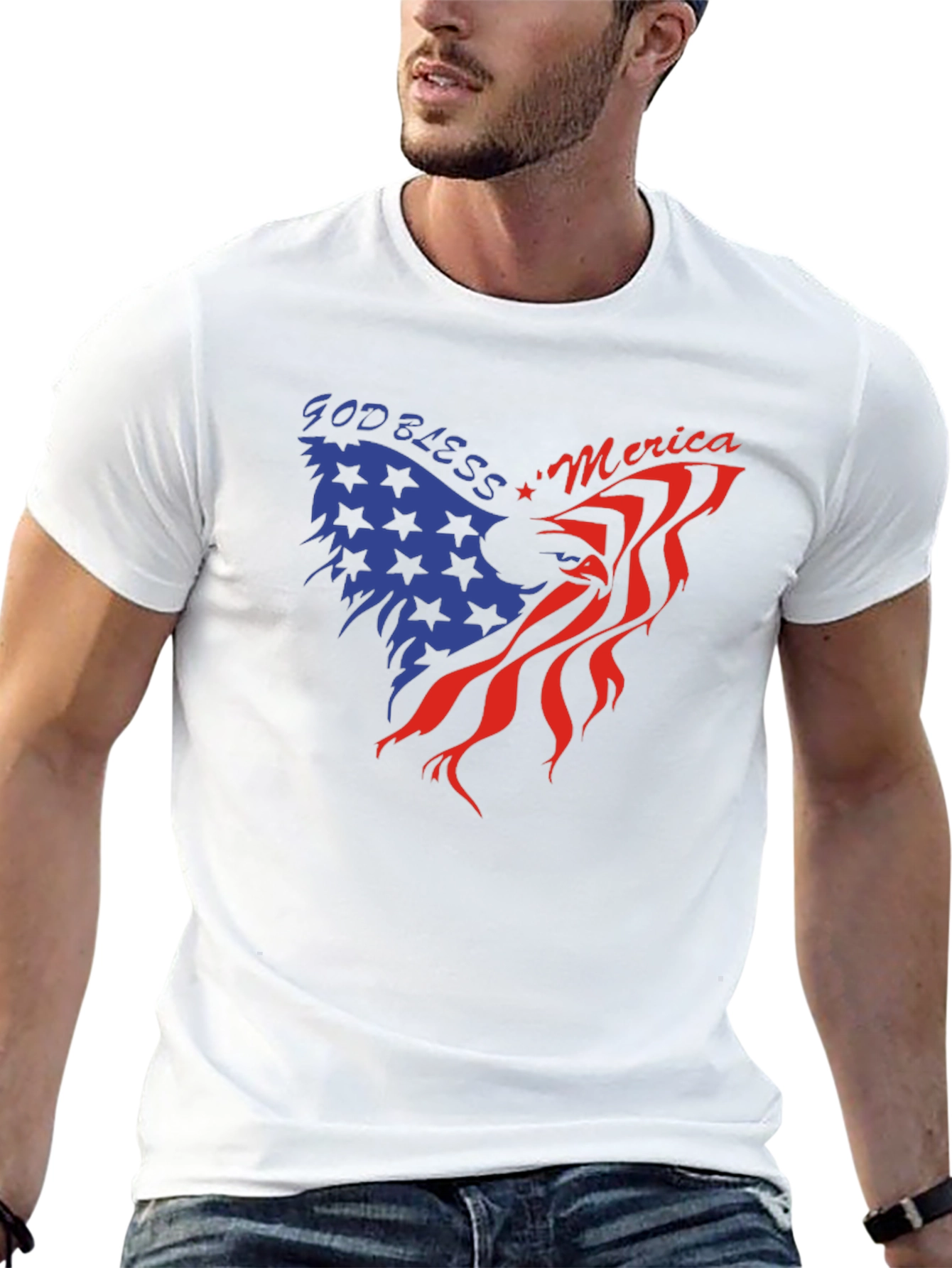 God Bless America Eagle Graphic Tee - Patriotic Style