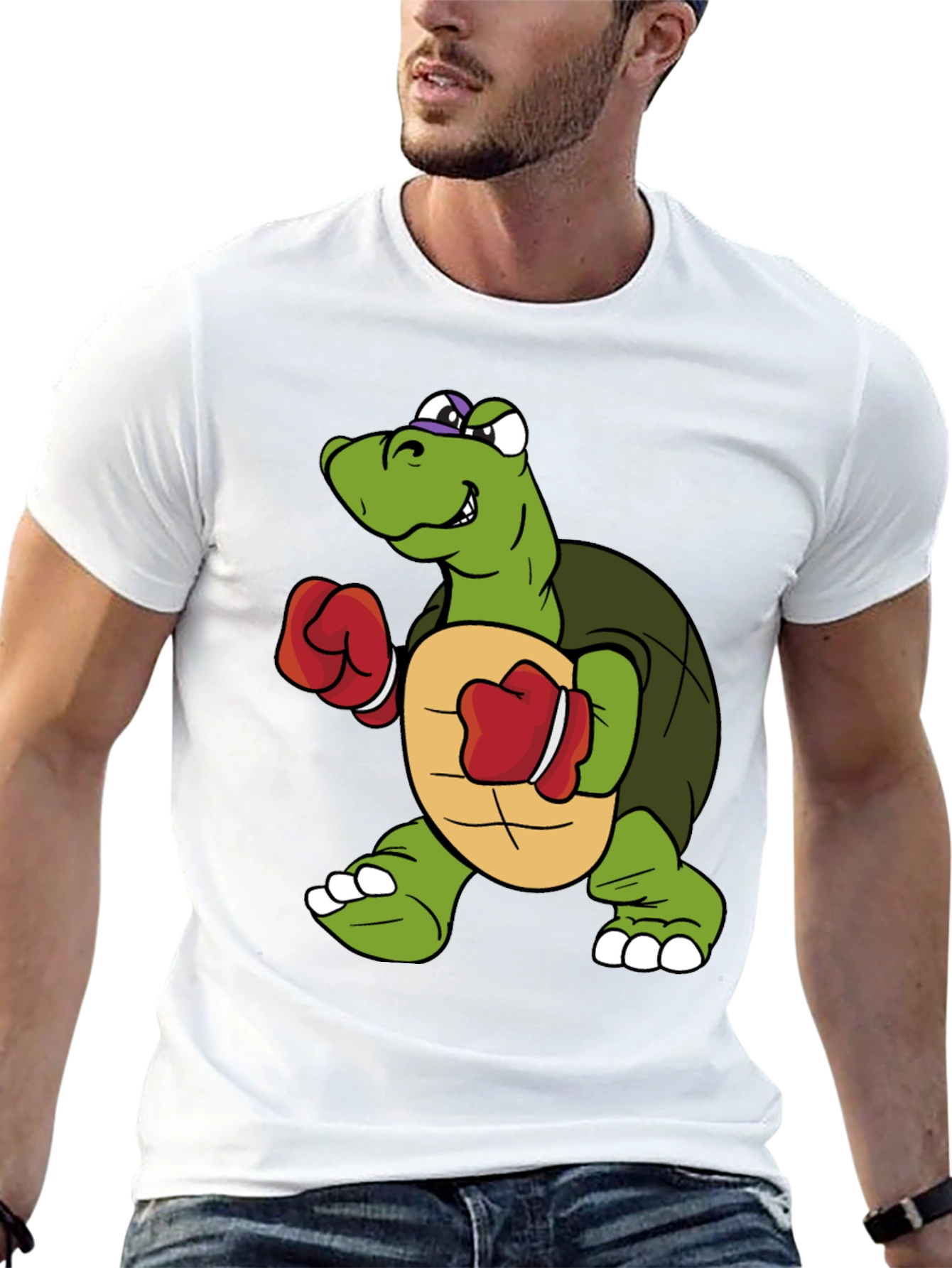 Turtle Boxer Graphic Tee - Novelty Cartoon Shirt