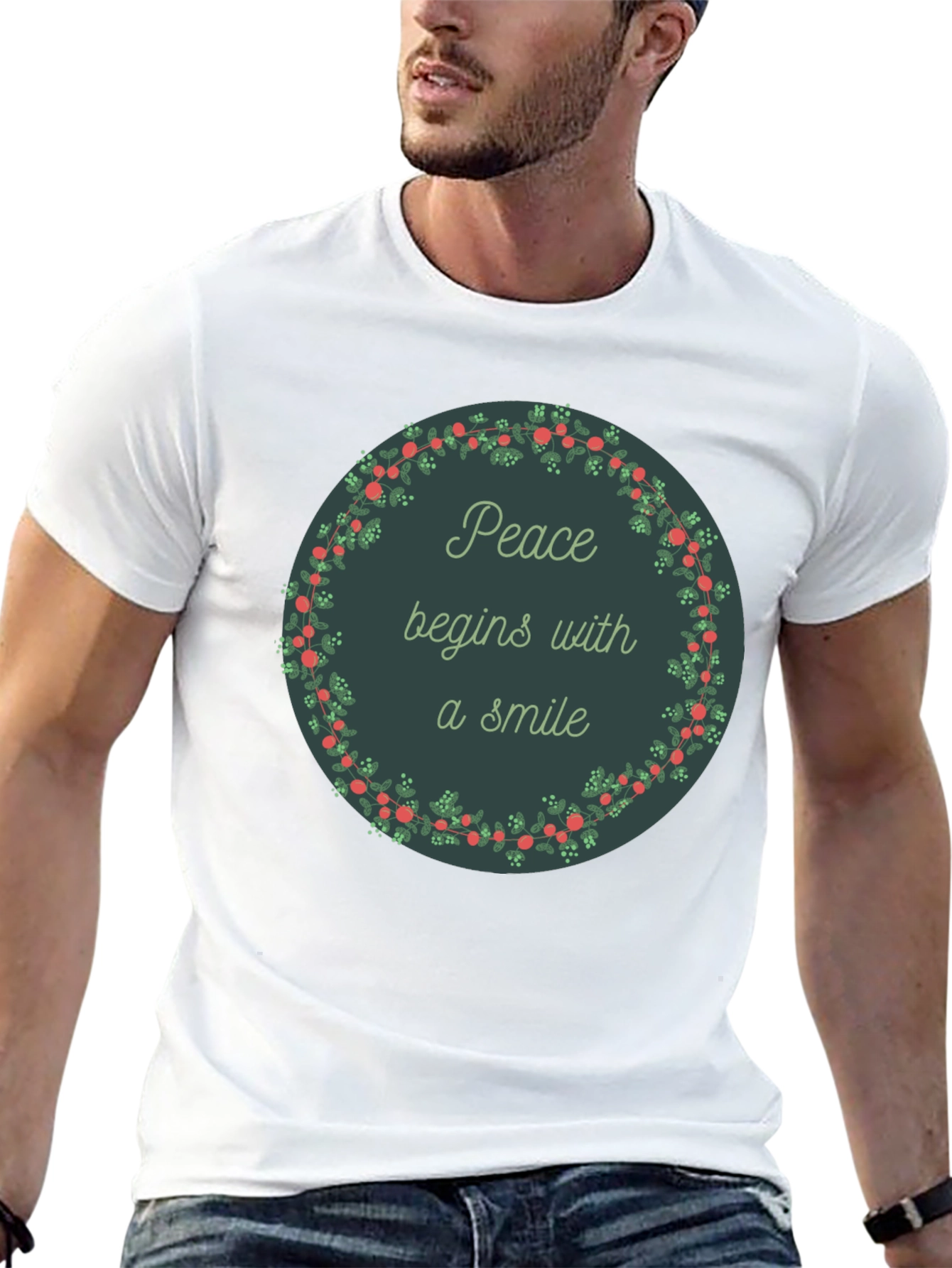 Peace Begins With a Smile Graphic Tee