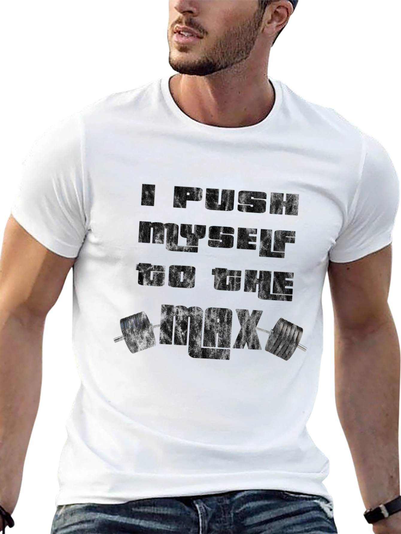 Motivational Workout T-Shirt - I Push Myself