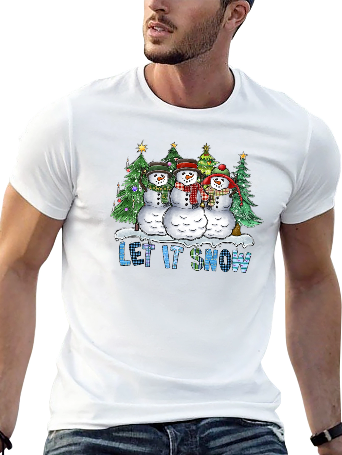 Let It Snow Snowman Christmas T-Shirt