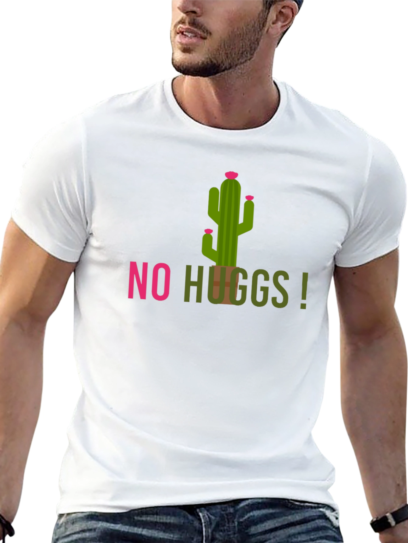 No Hugs Cactus T-Shirt - Stay Away!