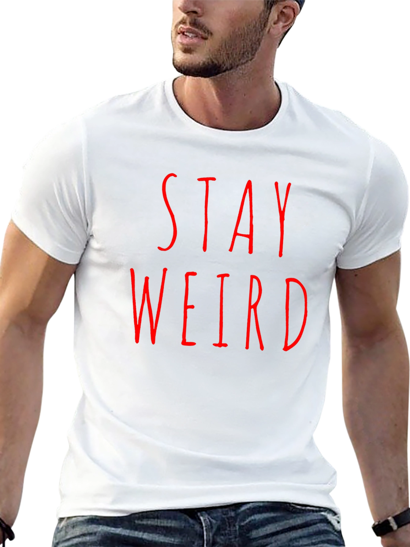 Stay Weird Black Tee - Edgy Graphic T-Shirt