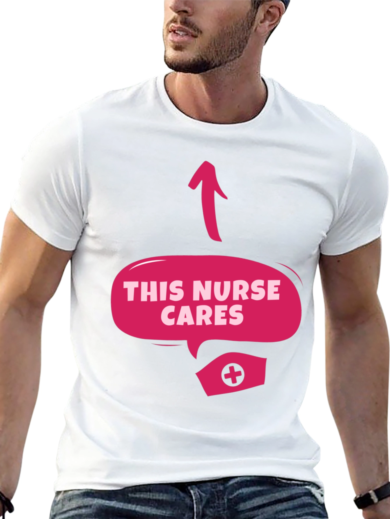 This Nurse Cares Graphic Tee