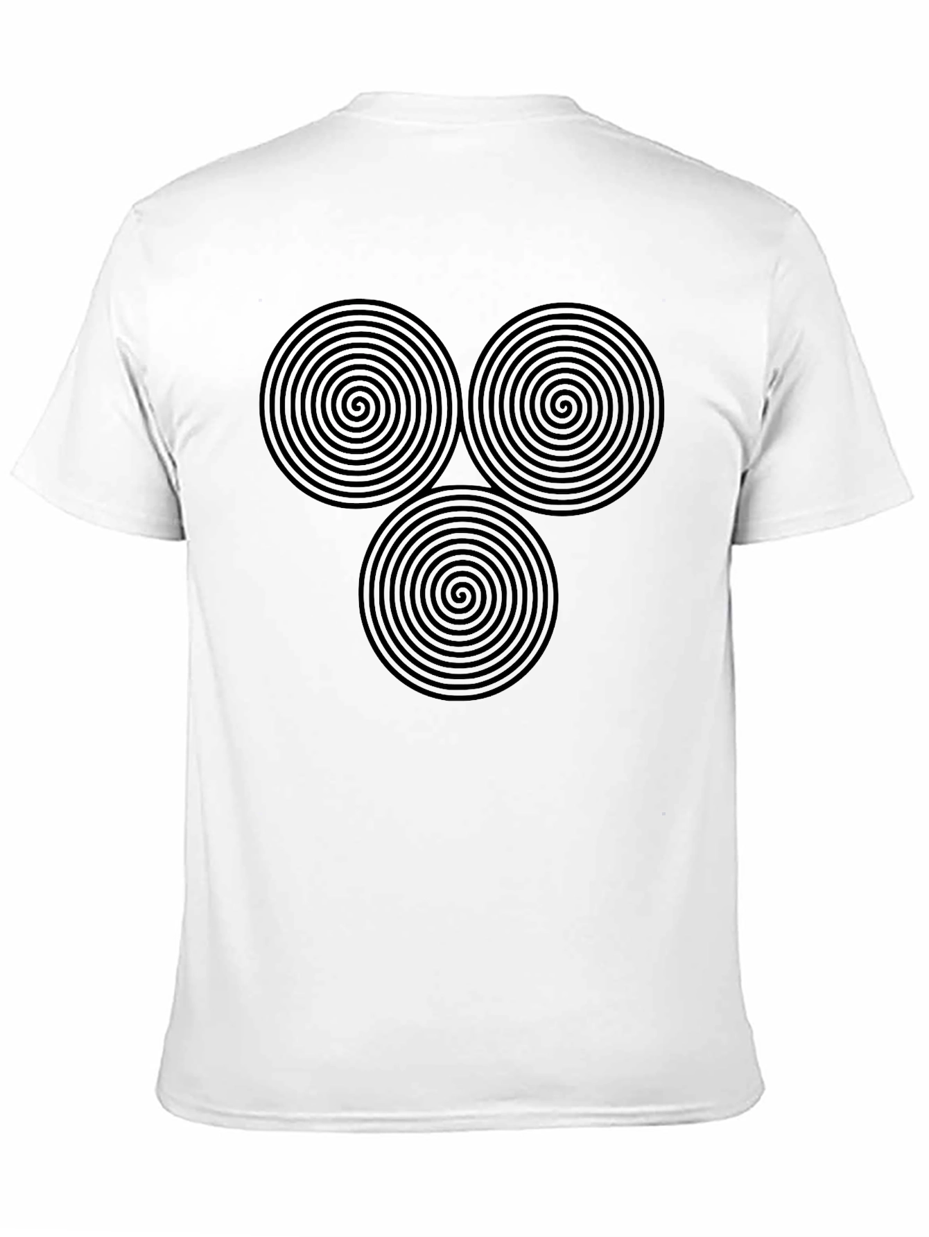 Black T-Shirt with Triple Spiral Design