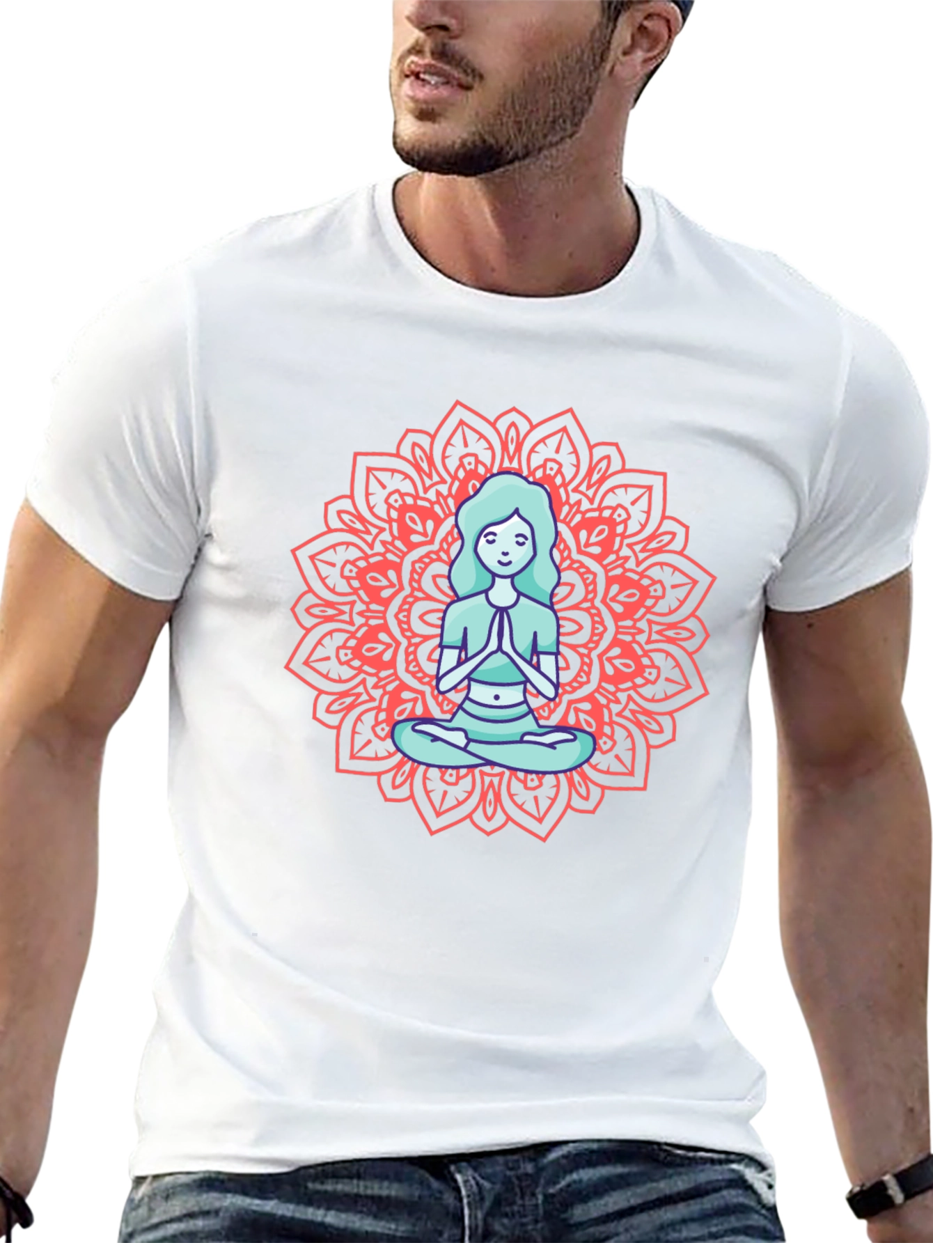 Meditating Woman Mandala Graphic Tee