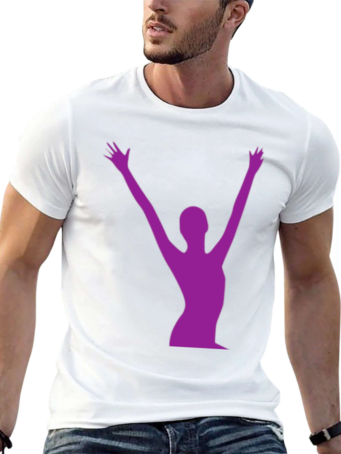 Silhouette Graphic Tee - Black Crew Neck Shirt