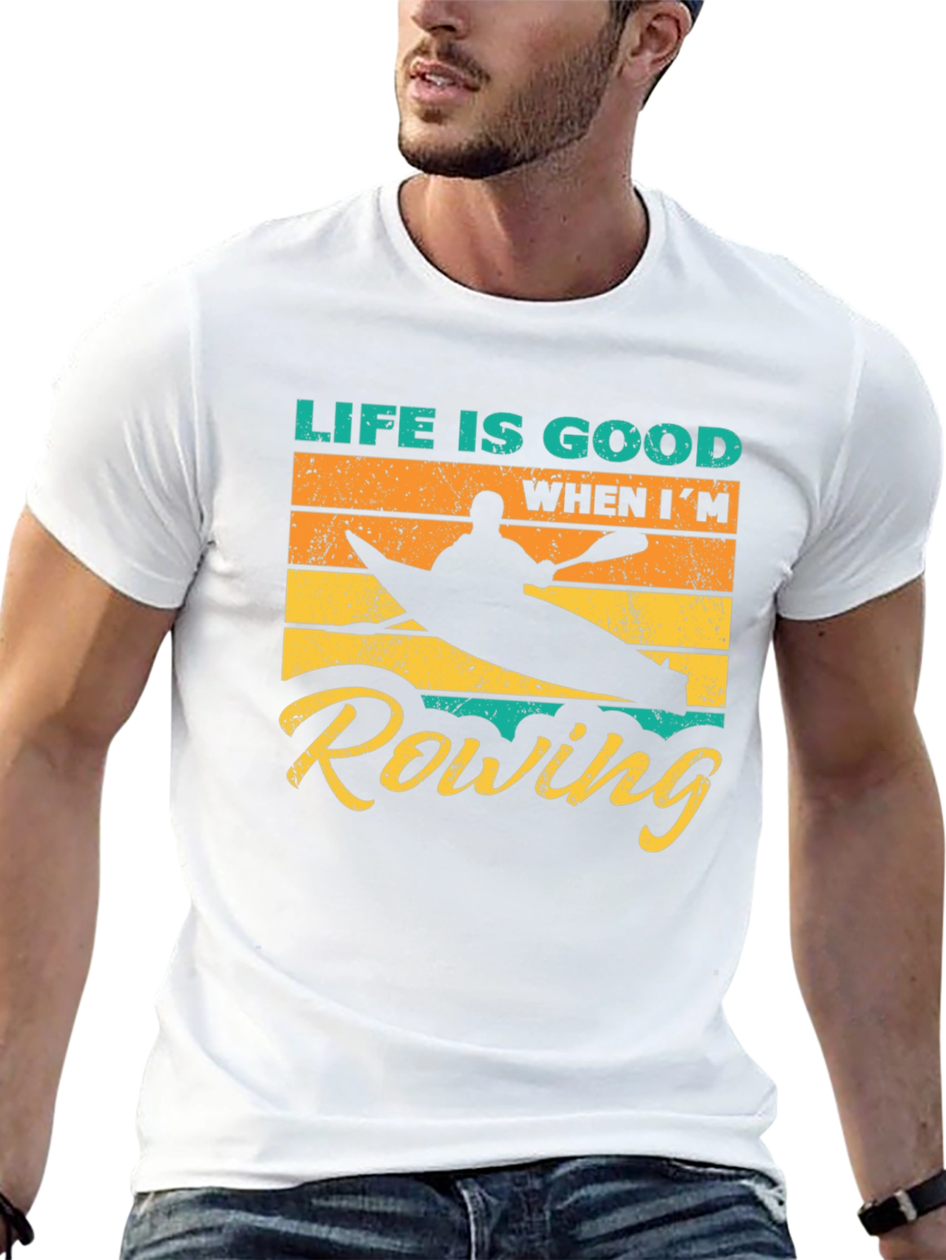 Life is Good Rowing Graphic T-Shirt