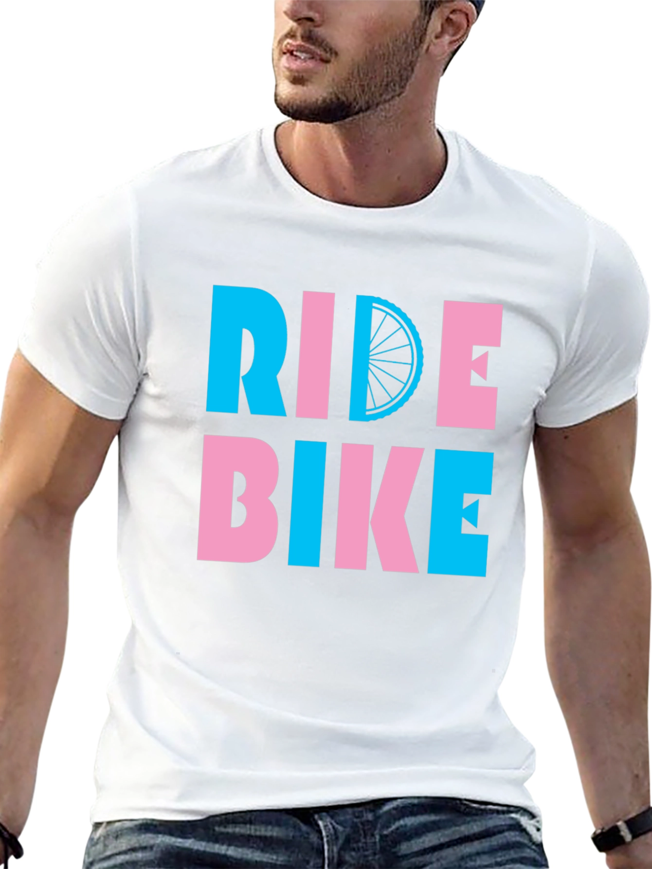Ride Bike Graphic Tee - Fun Cycling Shirt