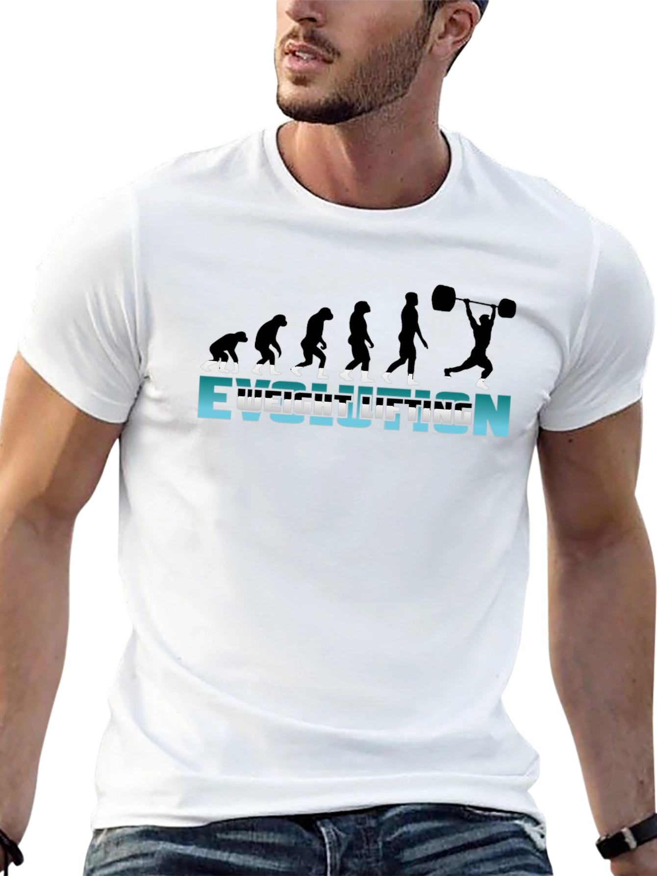 Weightlifting Evolution Graphic T-Shirt - Black