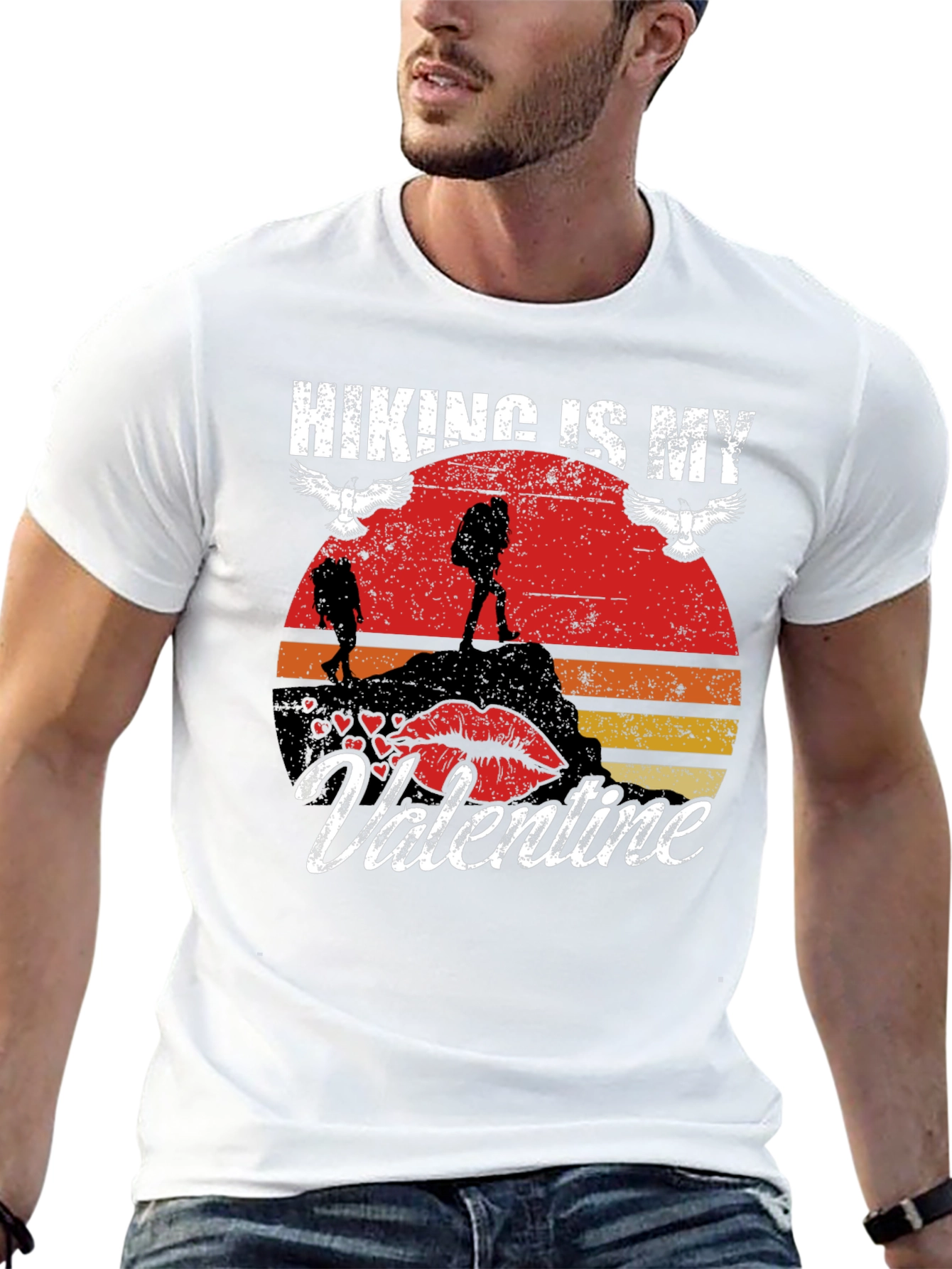 Hiking Is My Valentine Graphic Tee