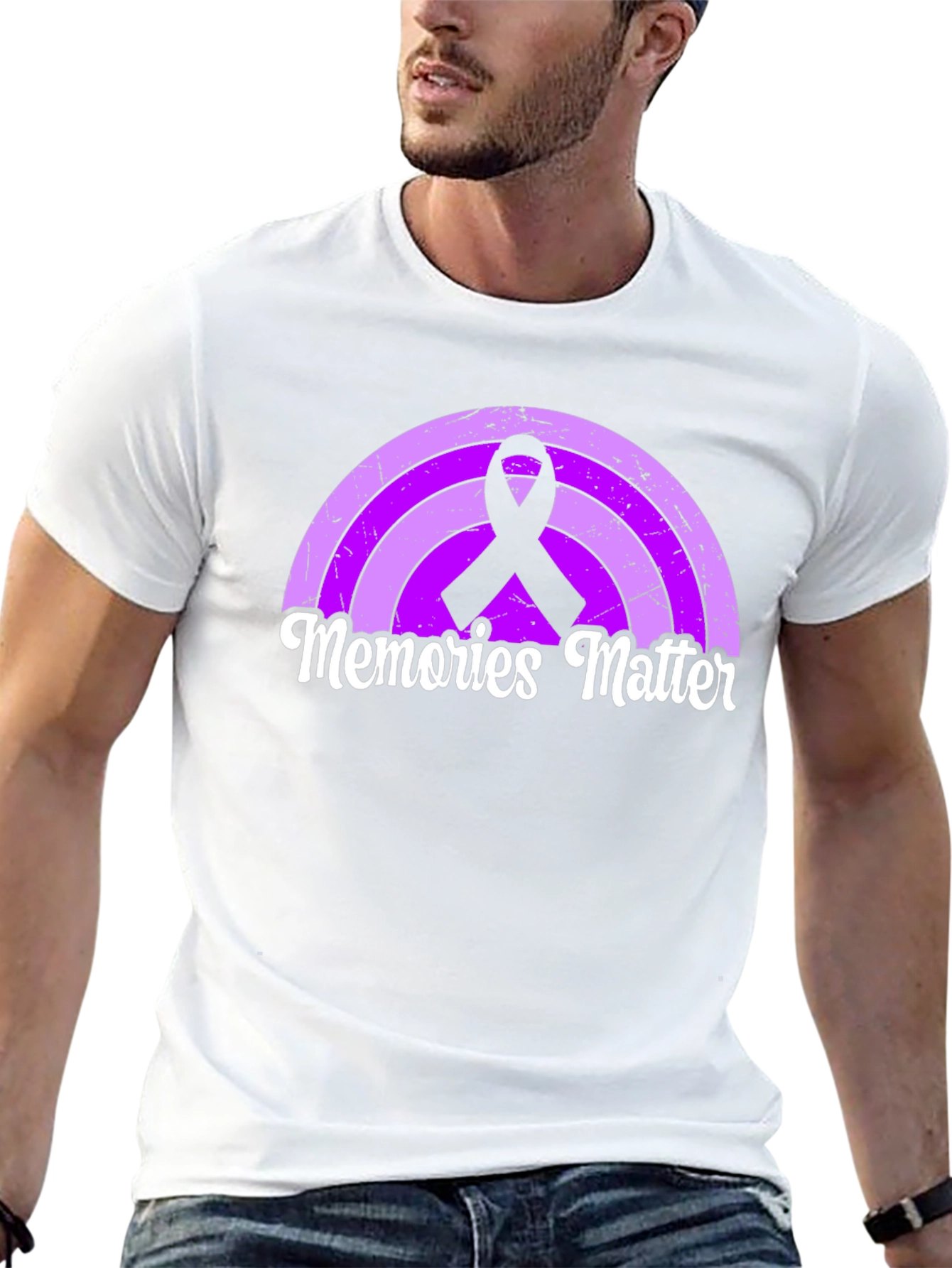 Memories Matter Rainbow Ribbon Graphic Tee