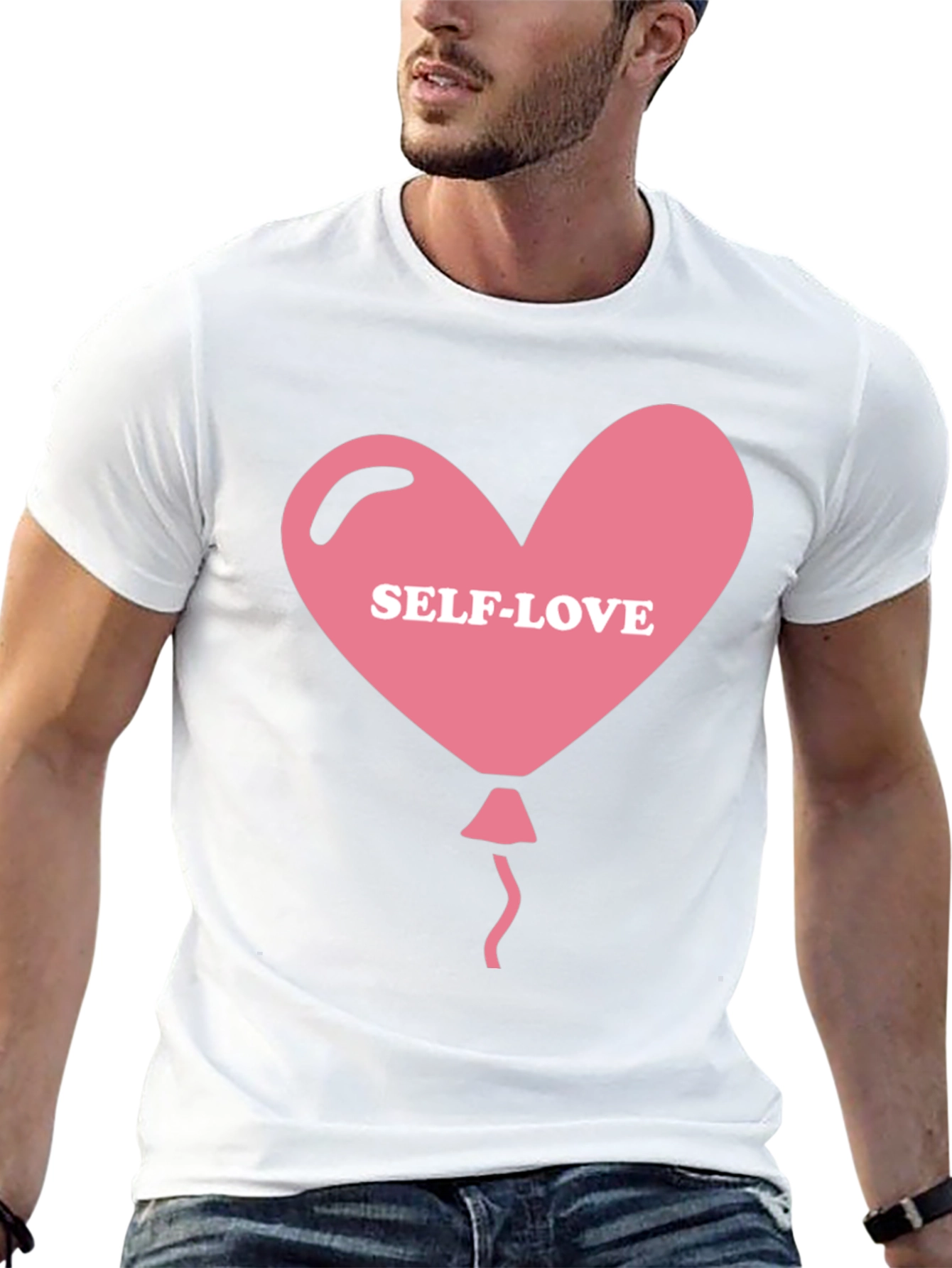 Self-Love Heart Balloon Black T-Shirt