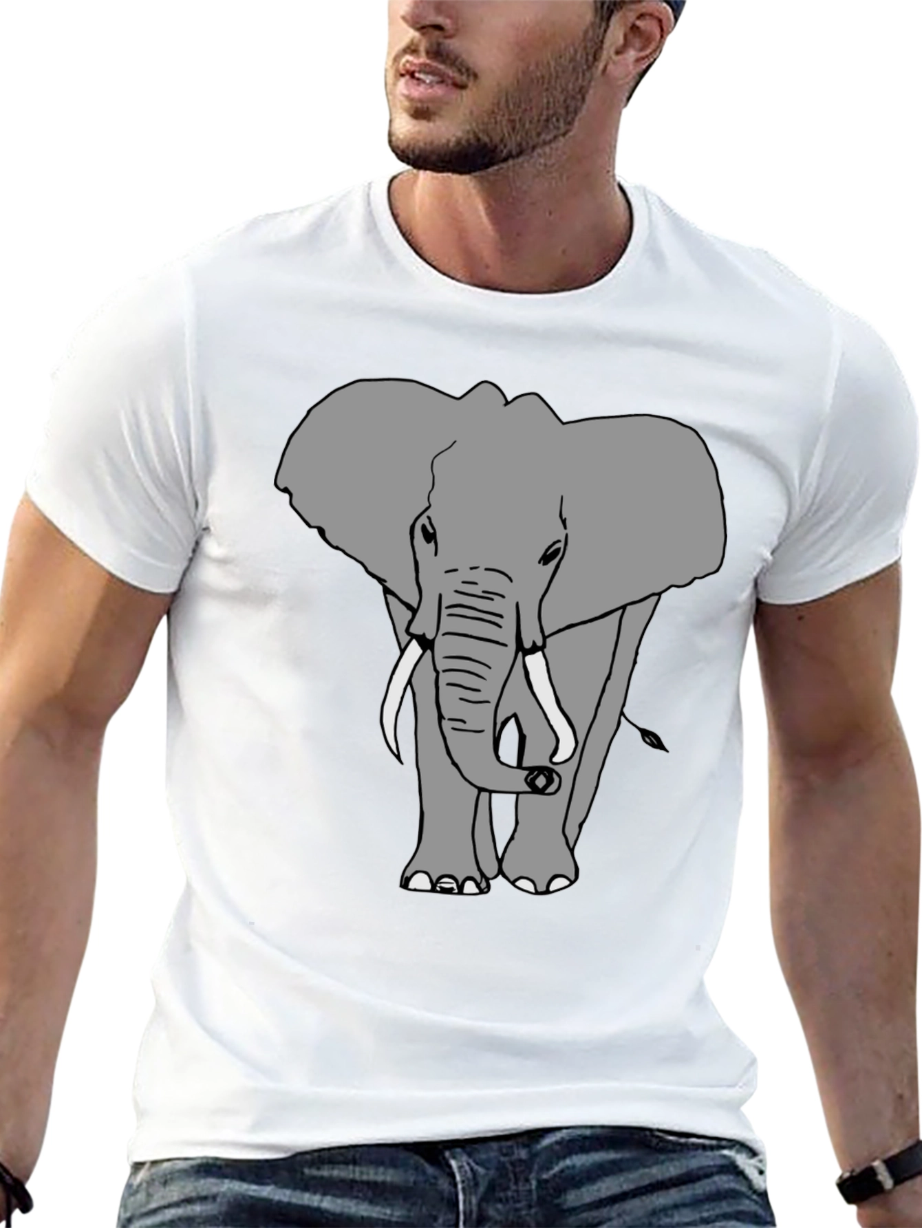Elephant Graphic Black T-Shirt